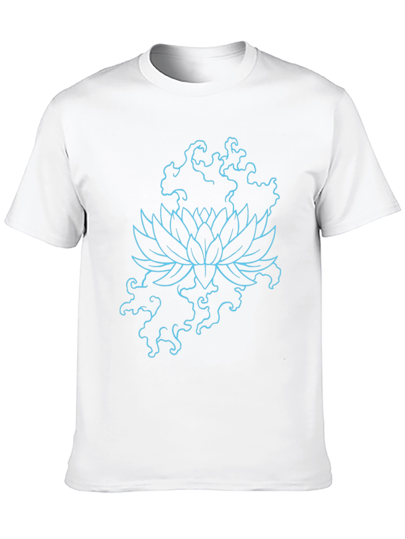 Lotus Flower Graphic Print Tee - Black
