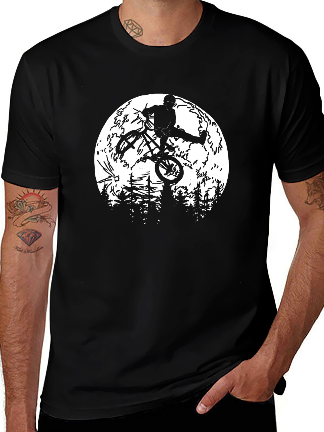 BMX Moon Jump Mens Black Graphic Tee