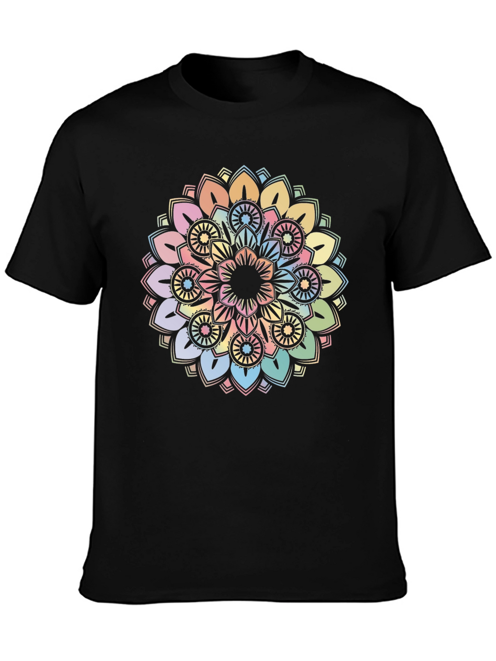 Pastel Mandala Graphic Tee - Soft & Stylish