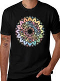Pastel Mandala Graphic Tee - Soft & Stylish