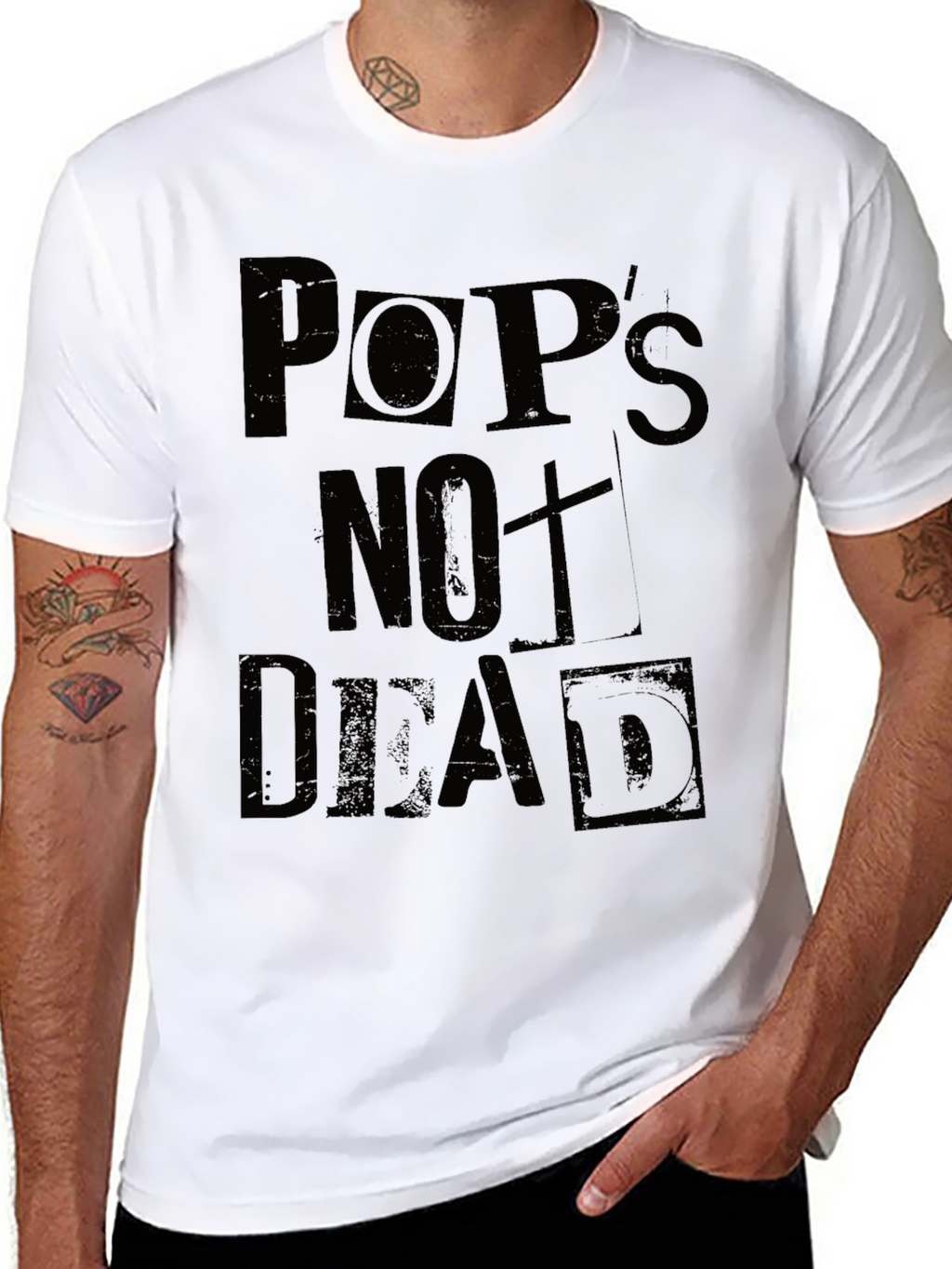 Pops Not Dead Mens Graphic Tee - Black