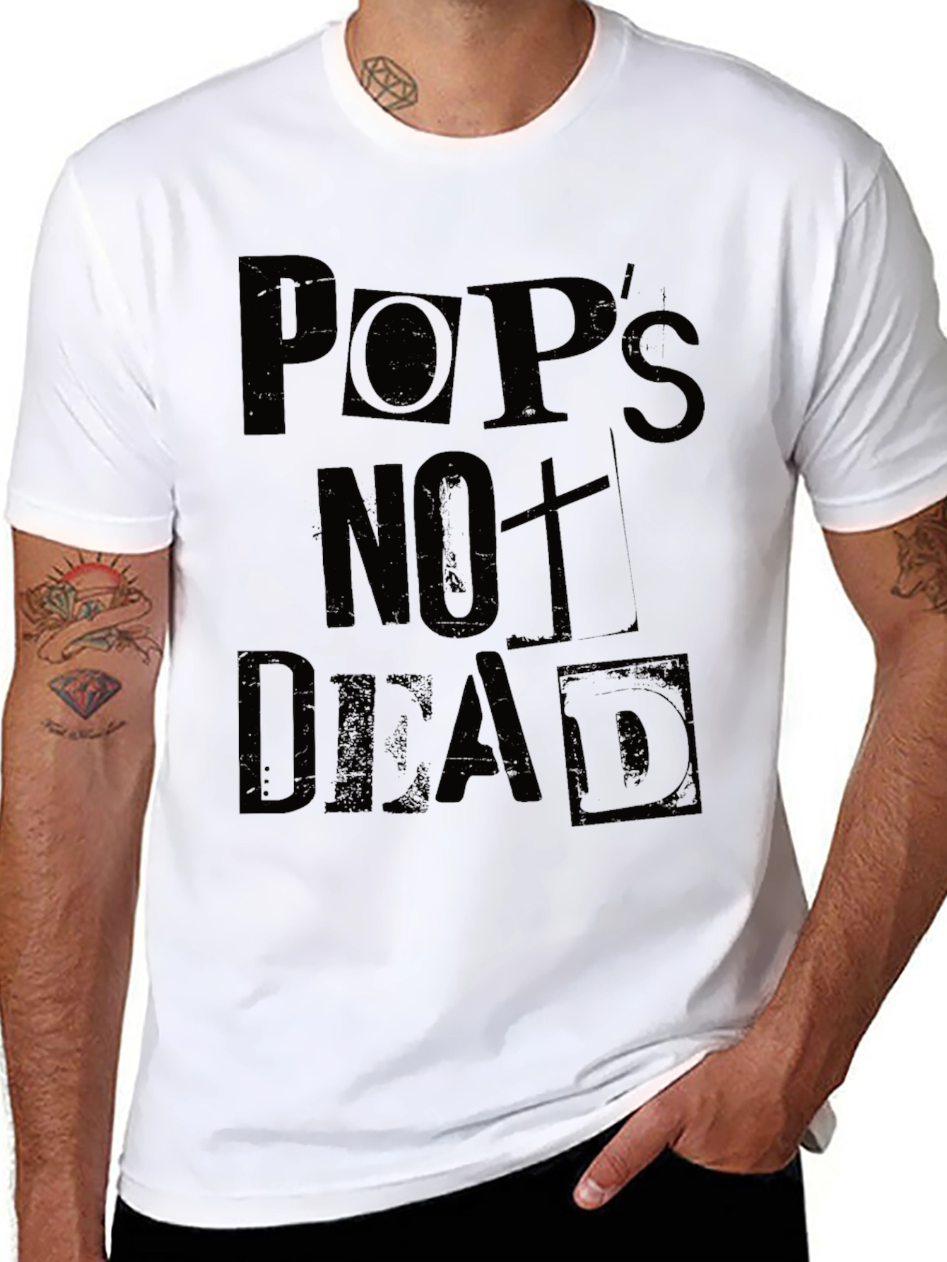 Pops Not Dead Mens Graphic Tee - Black