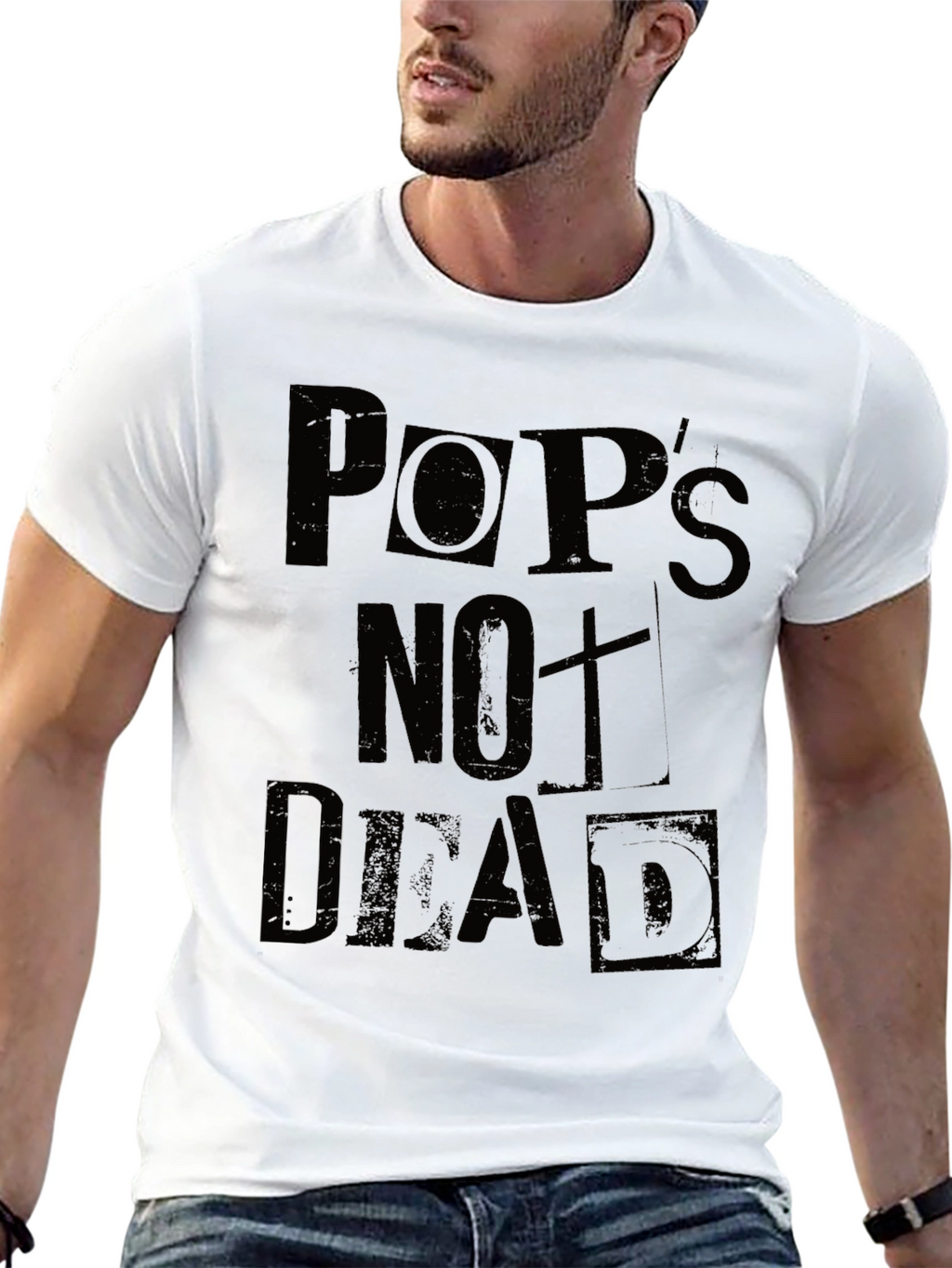 Pops Not Dead Mens Graphic Tee - Black