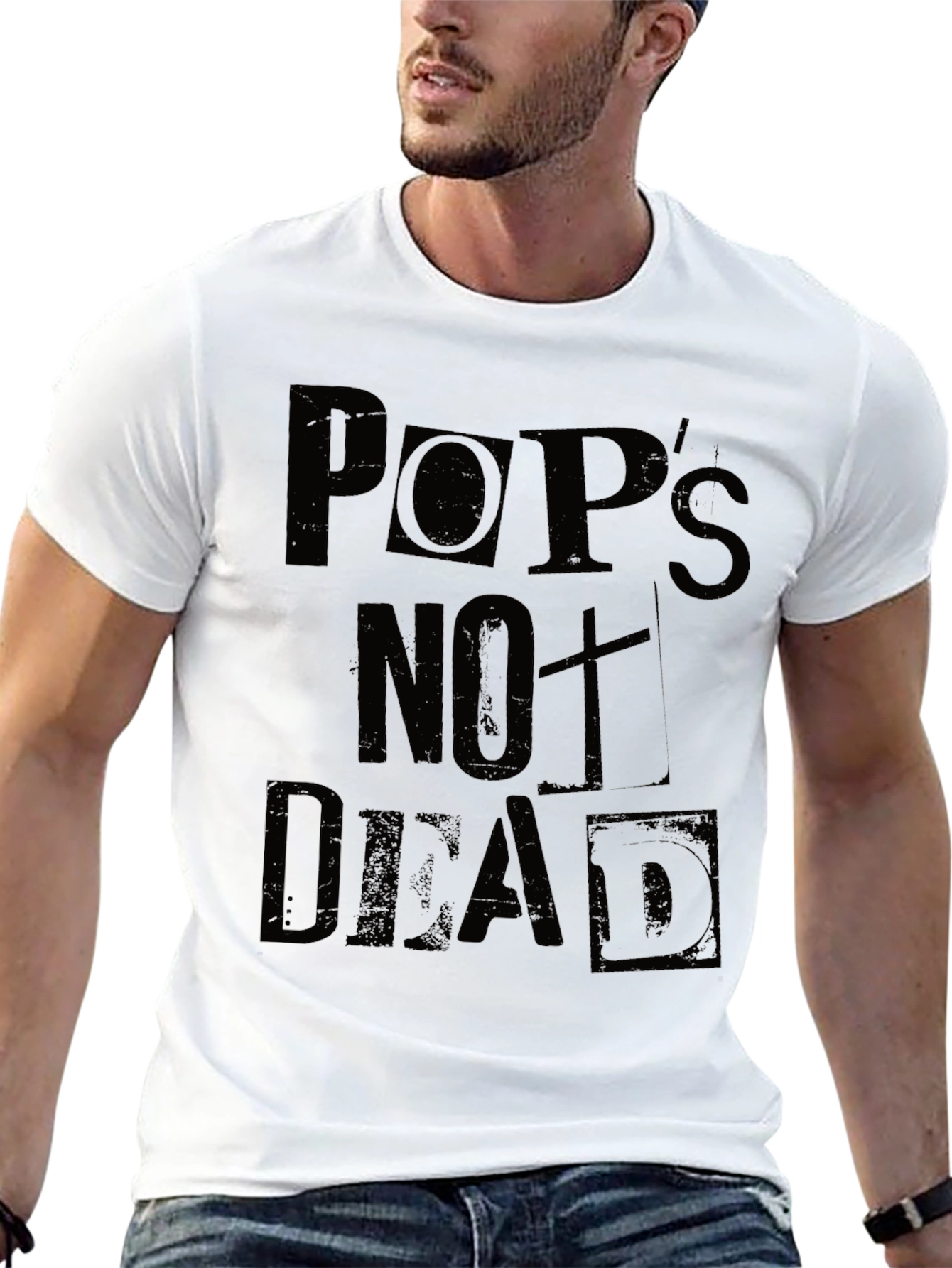 Pops Not Dead Mens Graphic Tee - Black