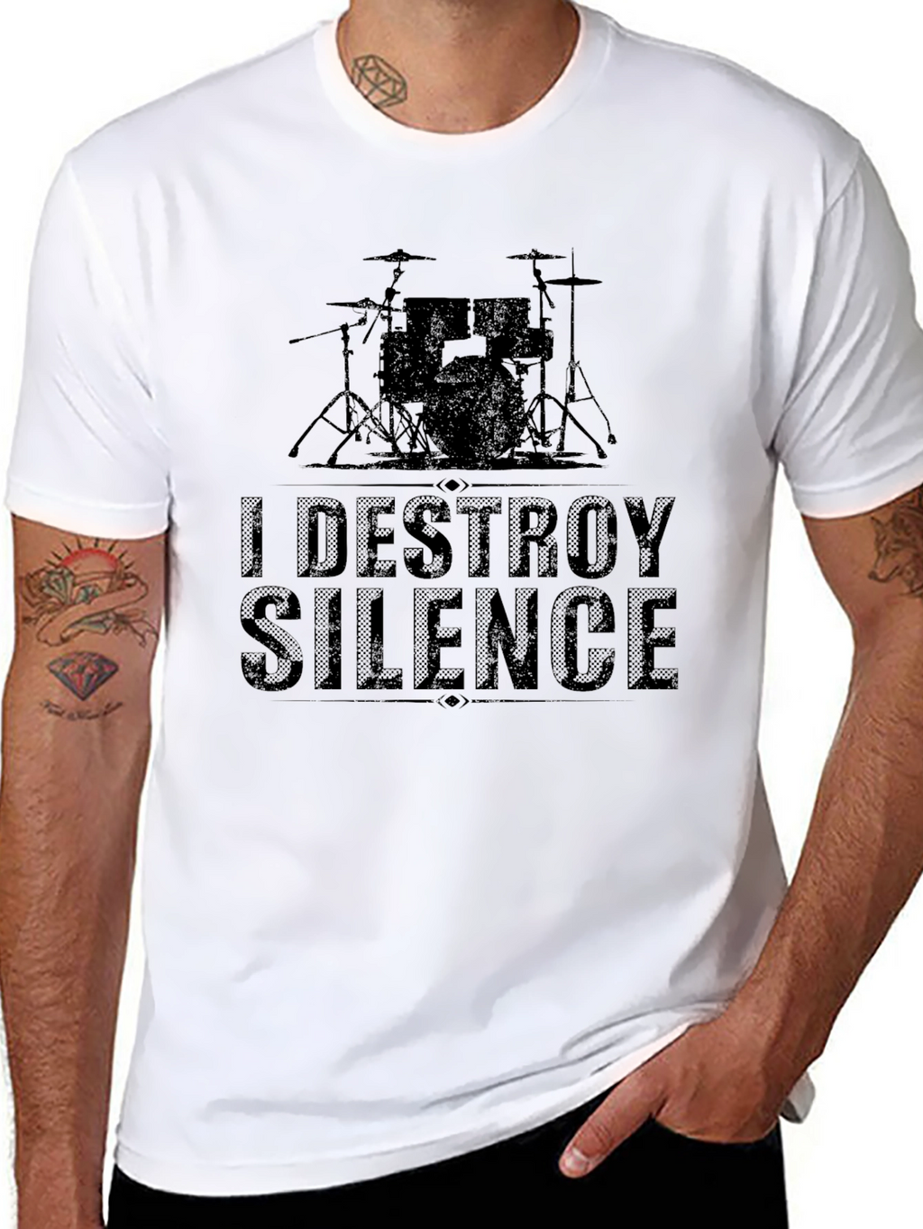 I Destroy Silence Drummer T-Shirt - Black