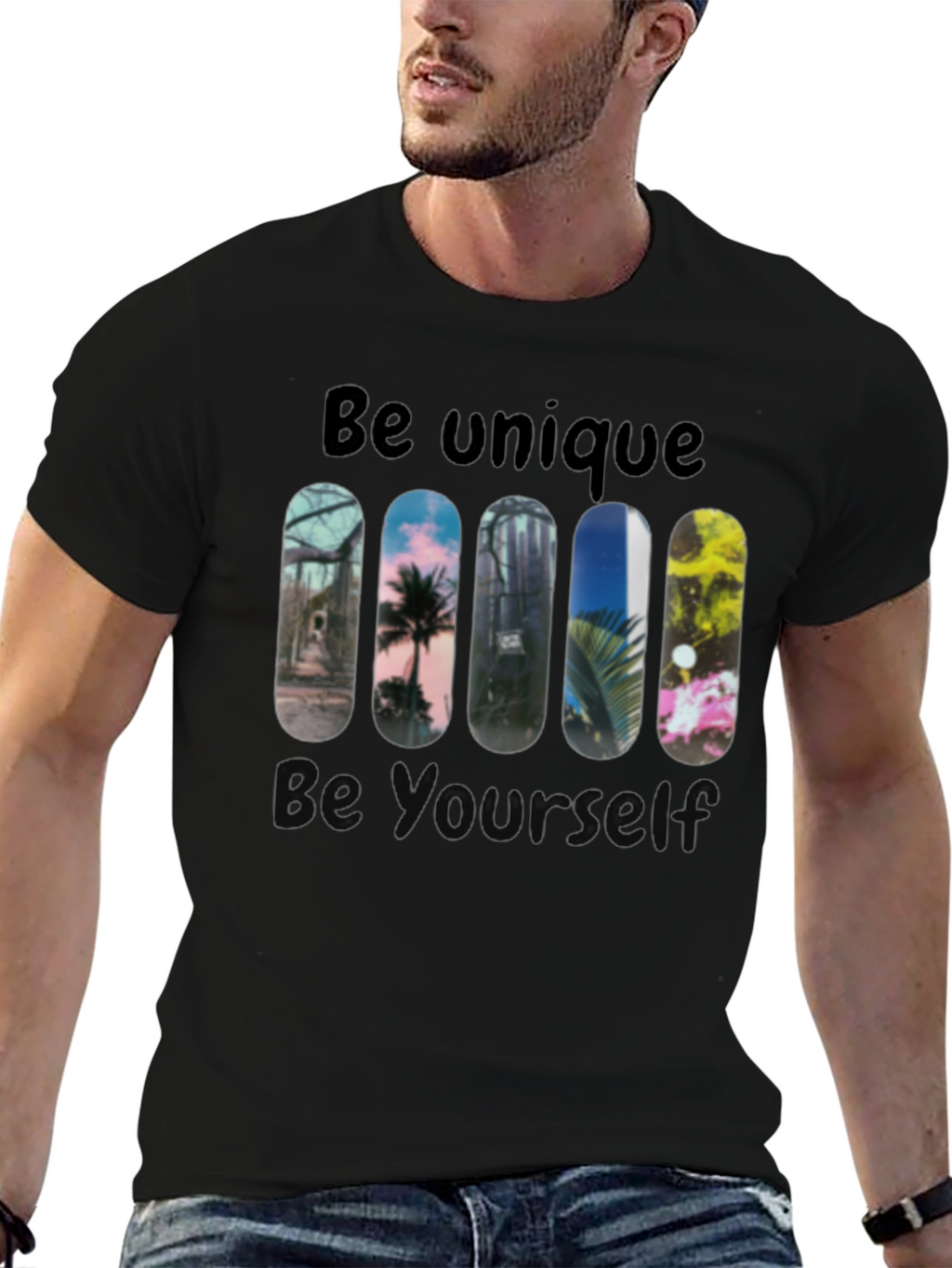 Unique Skateboard Design Graphic Tee