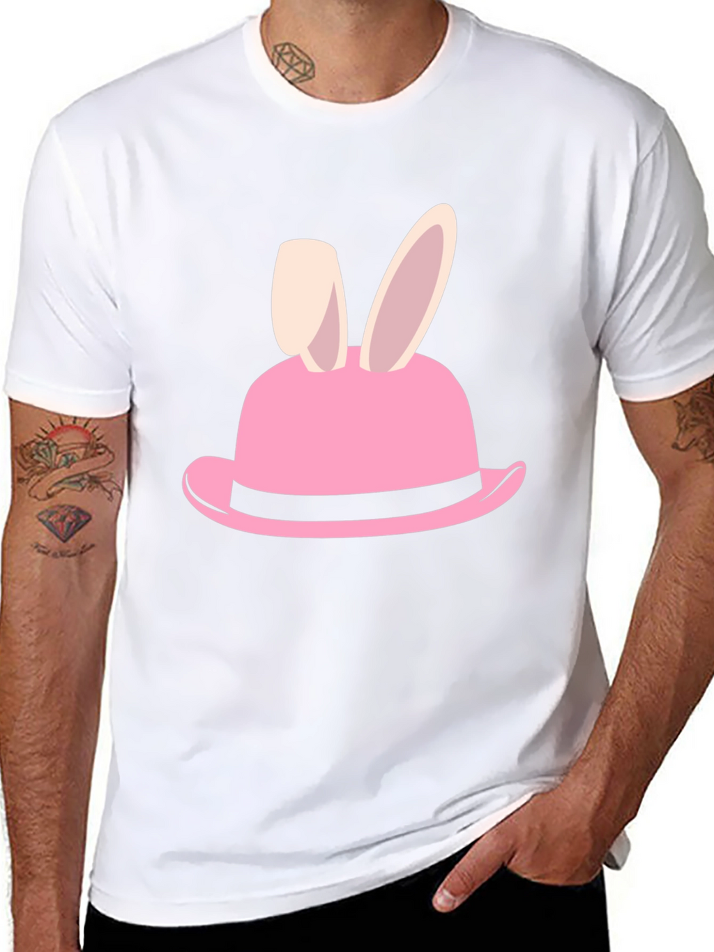 Easter Bunny Hat Graphic T-Shirt