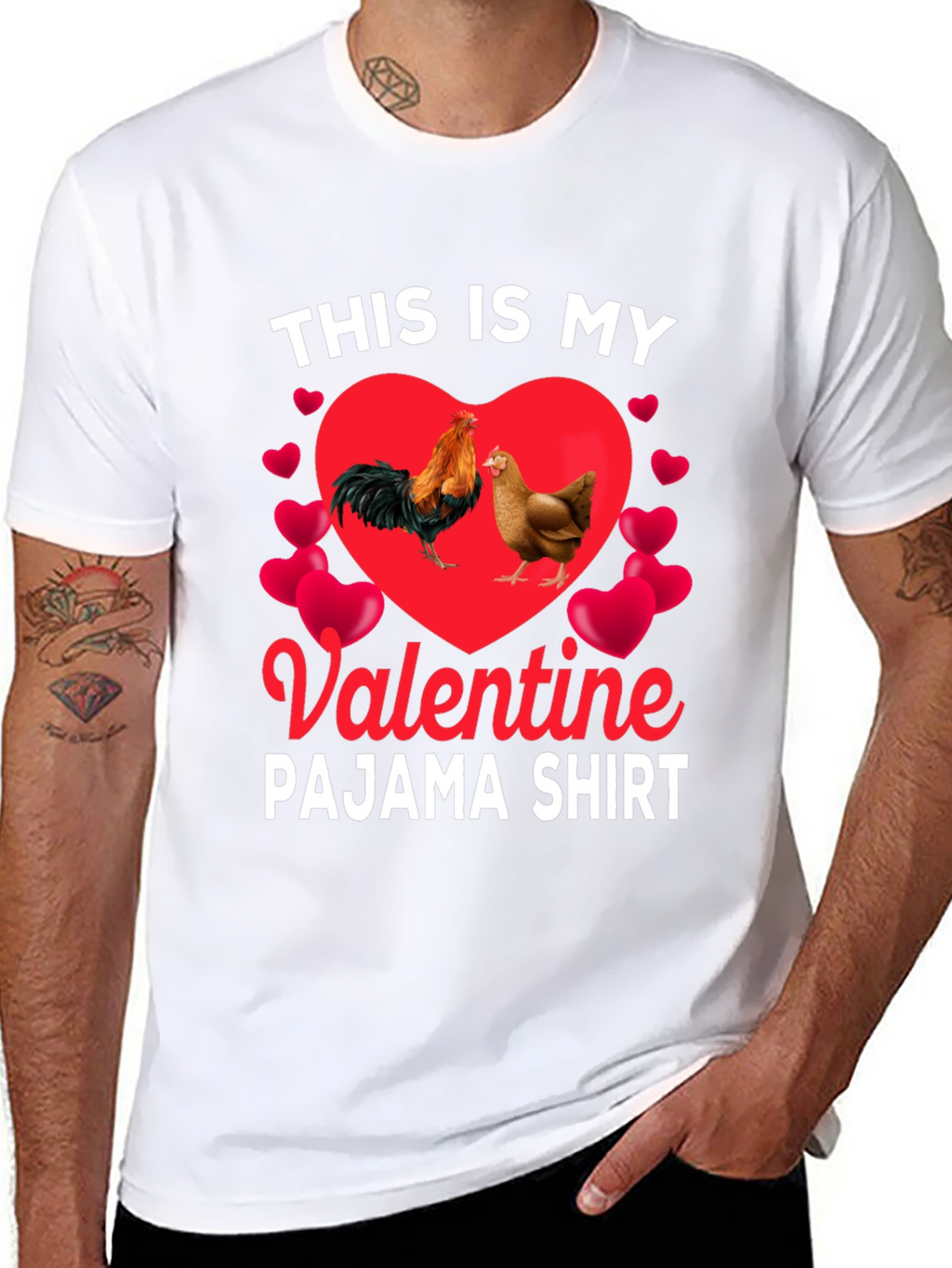 Valentine Chicken Pajama Shirt