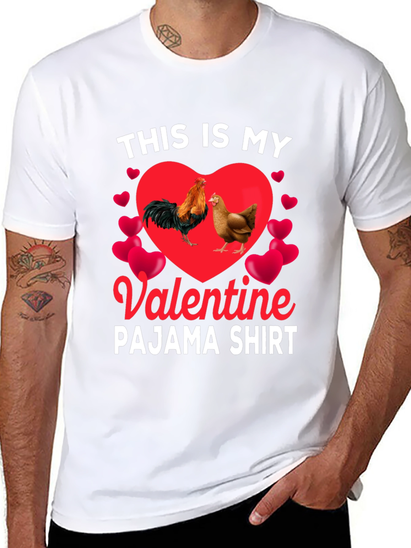 Valentine Chicken Pajama Shirt