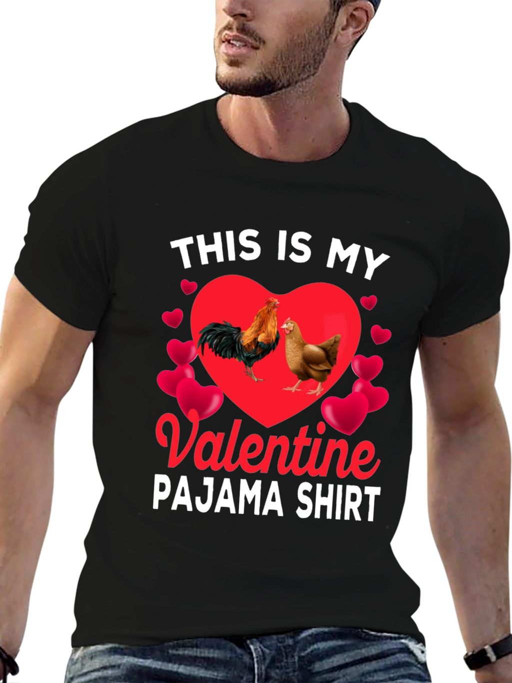 Valentine Chicken Pajama Shirt