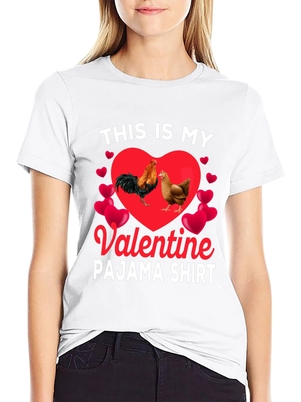 Valentine Chicken Pajama Shirt