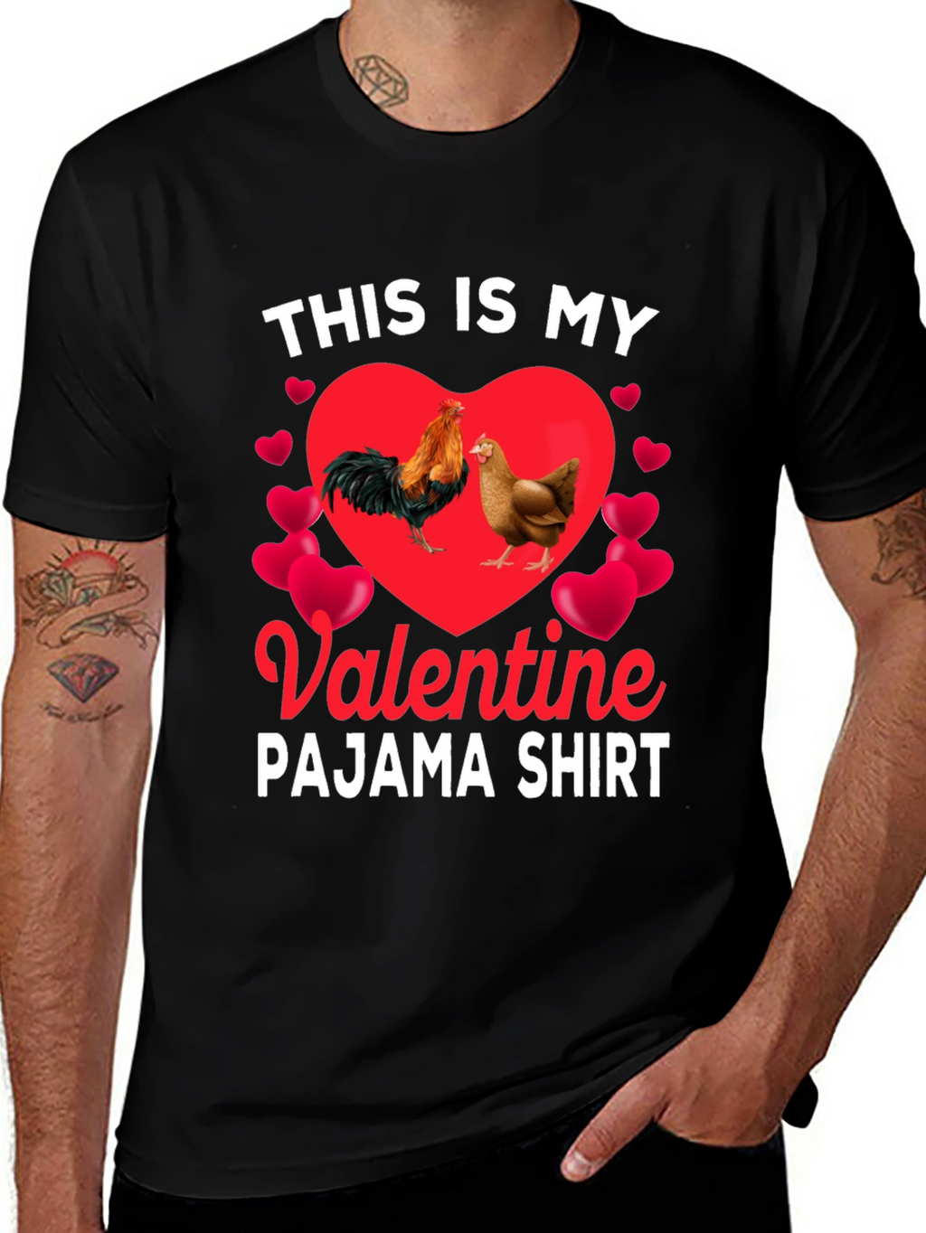 Valentine Chicken Pajama Shirt