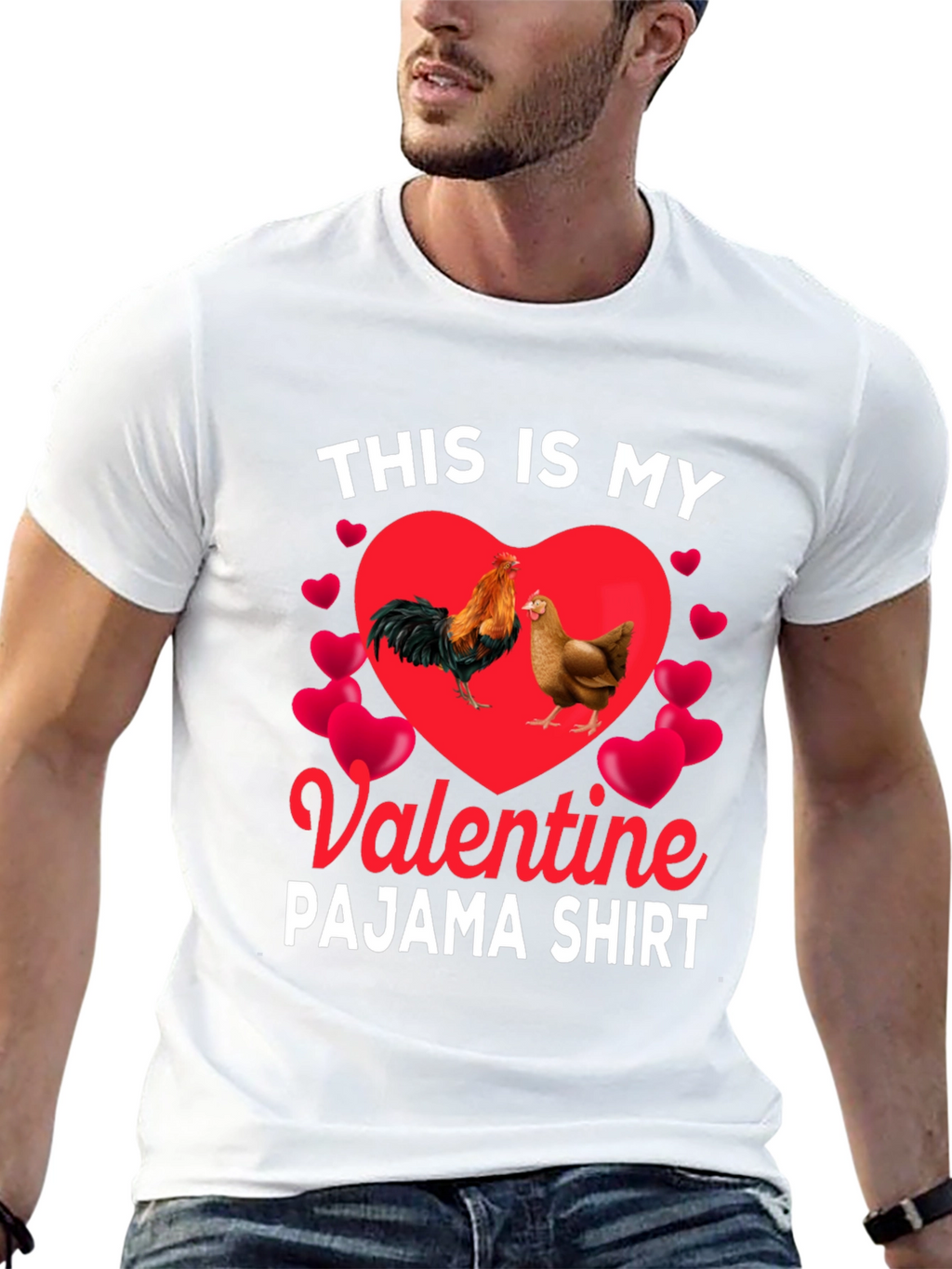 Valentine Chicken Pajama Shirt