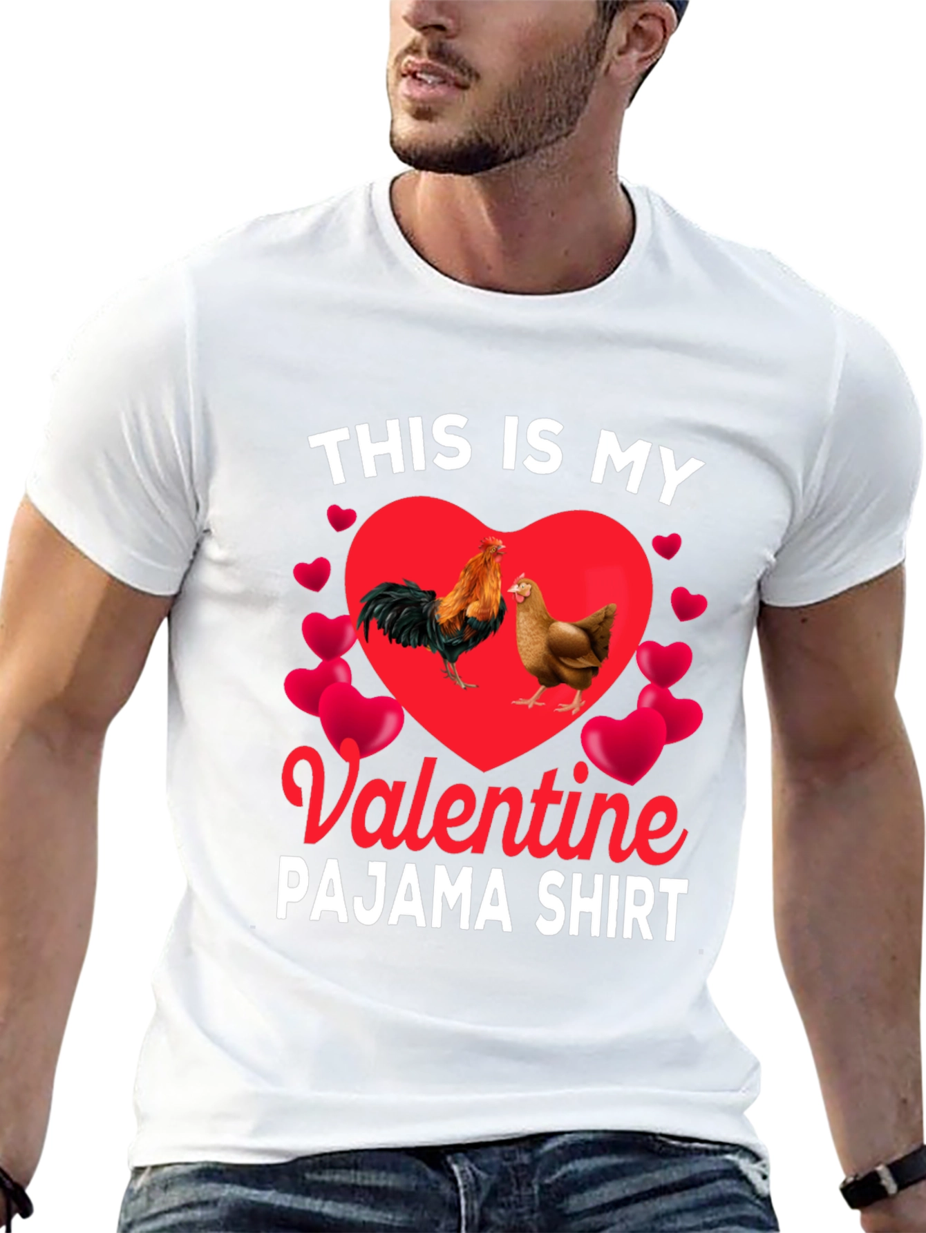 Valentine Chicken Pajama Shirt