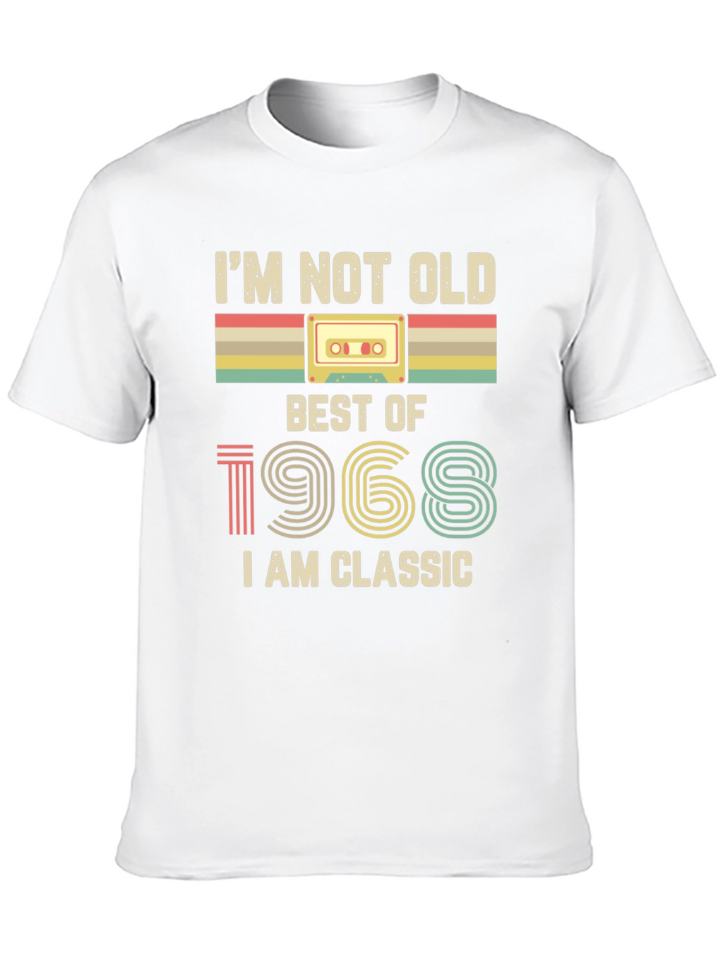 Retro 1968 Classic Cassette Tape Graphic T-Shirt
