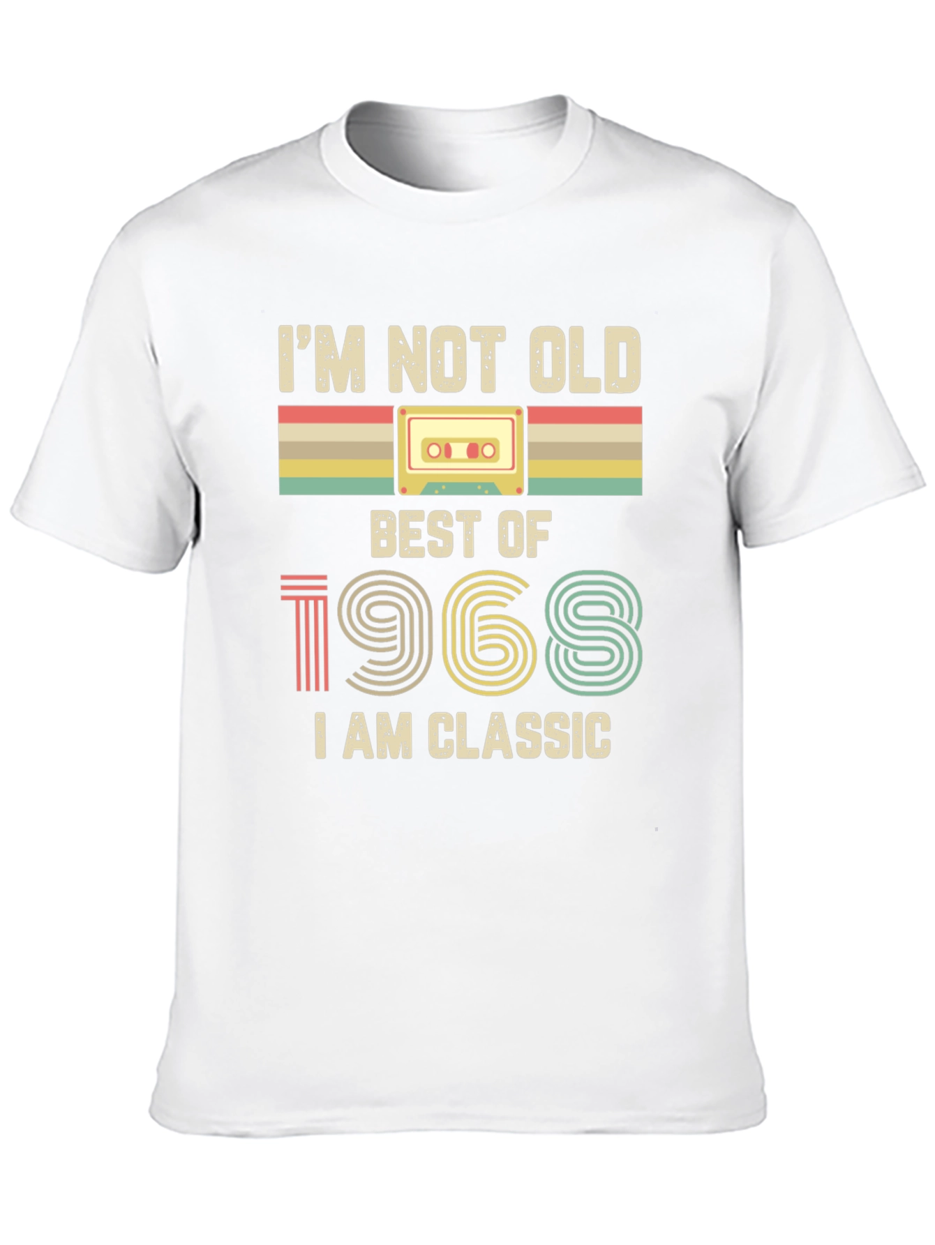 Retro 1968 Classic Cassette Tape Graphic T-Shirt