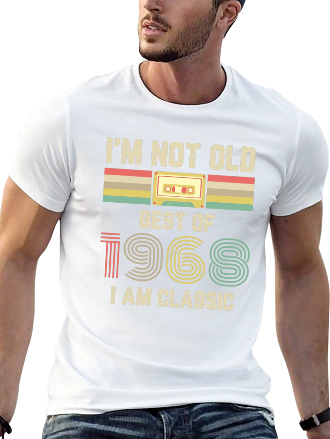 Retro 1968 Classic Cassette Tape Graphic T-Shirt