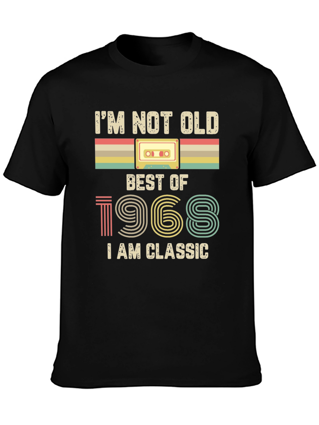 Retro 1968 Classic Cassette Tape Graphic T-Shirt