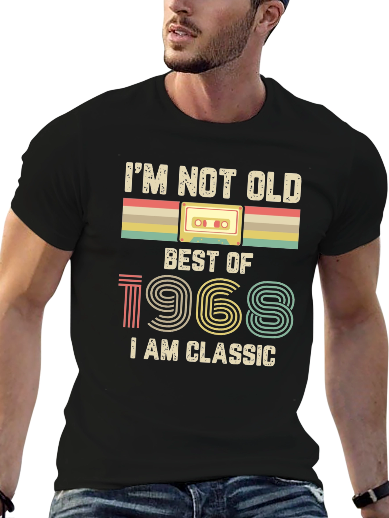 Retro 1968 Classic Cassette Tape Graphic T-Shirt