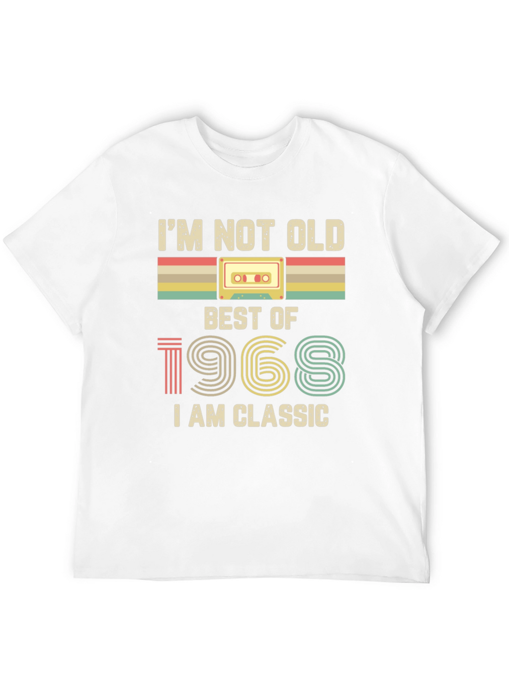 Retro 1968 Classic Cassette Tape Graphic T-Shirt