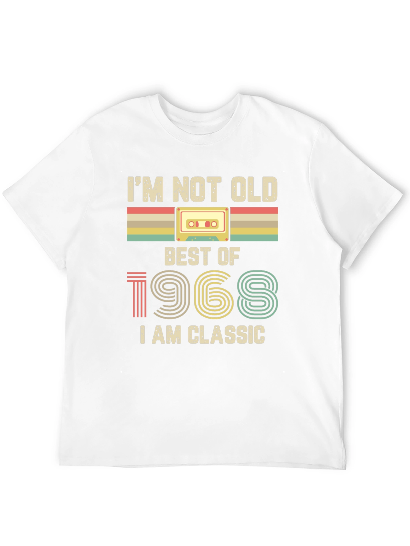 Retro 1968 Classic Cassette Tape Graphic T-Shirt