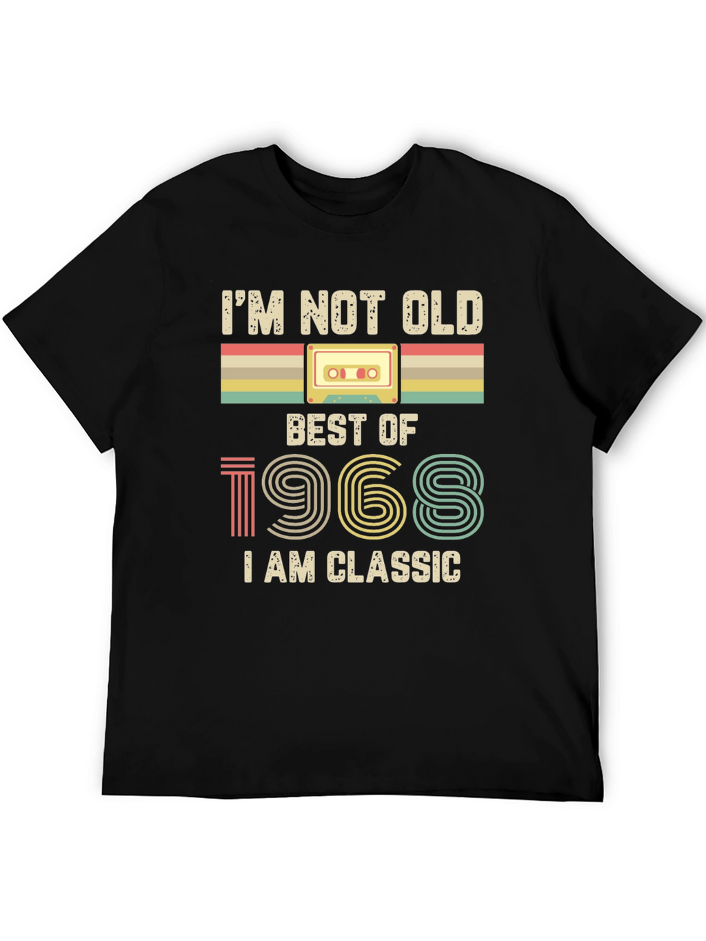 Retro 1968 Classic Cassette Tape Graphic T-Shirt
