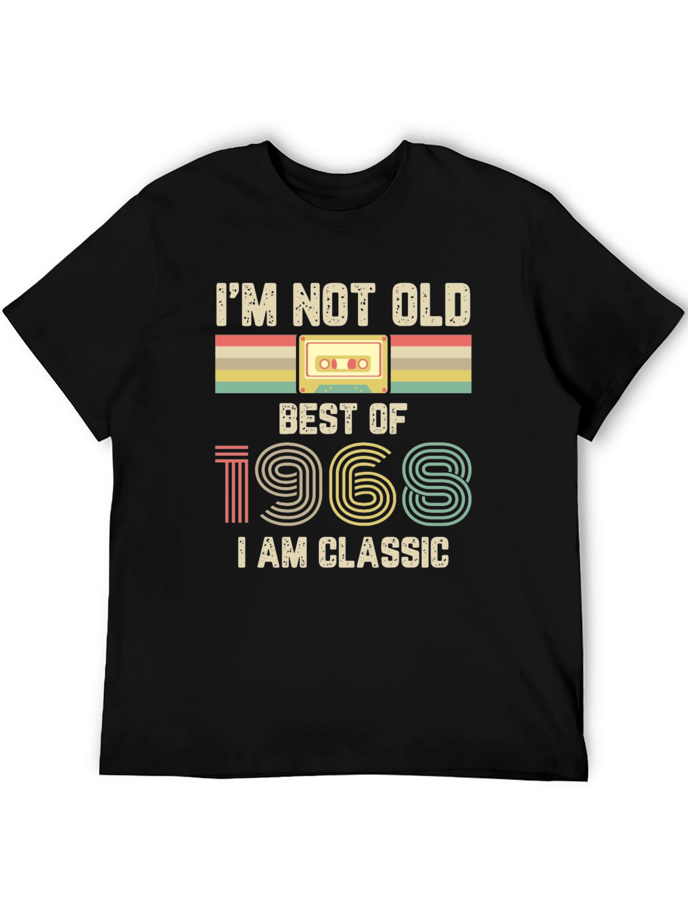 Retro 1968 Classic Cassette Tape Graphic T-Shirt