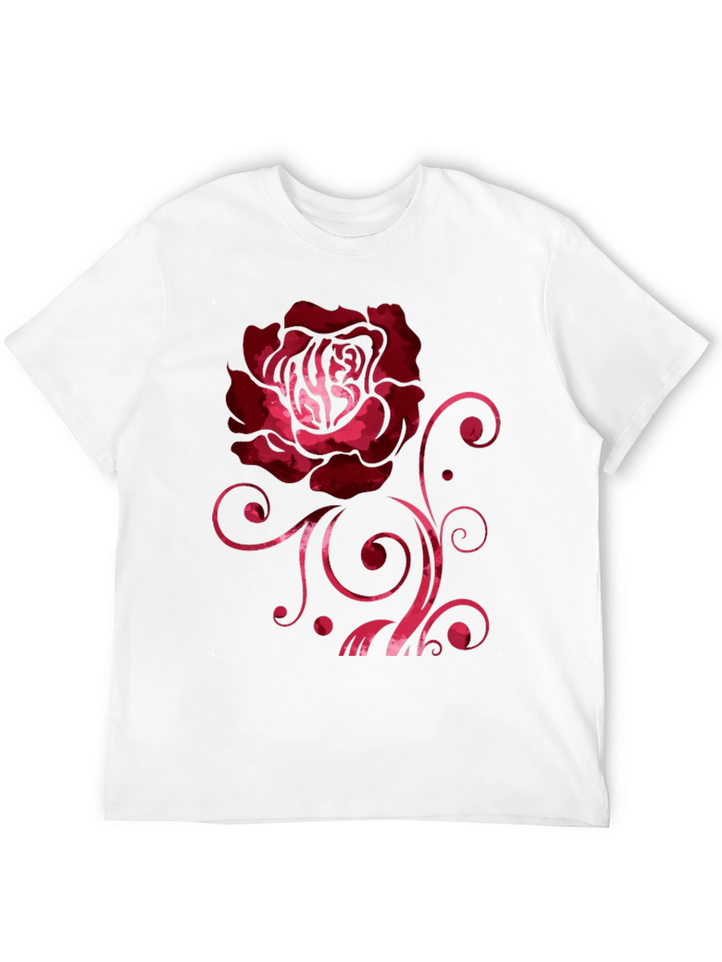 Rose Graphic Print Black Crew Neck T-Shirt