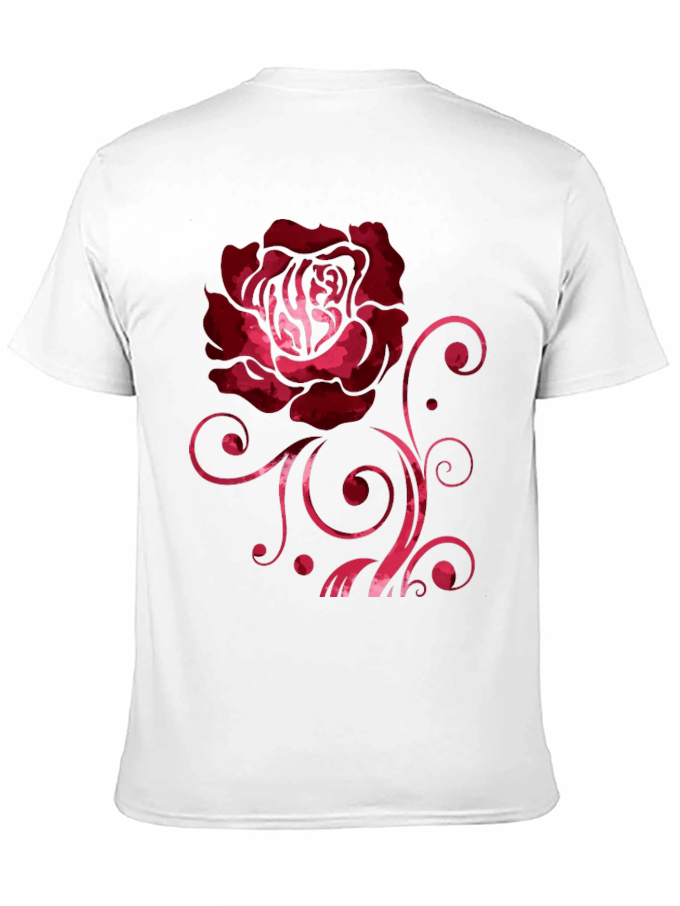 Rose Graphic Print Black Crew Neck T-Shirt