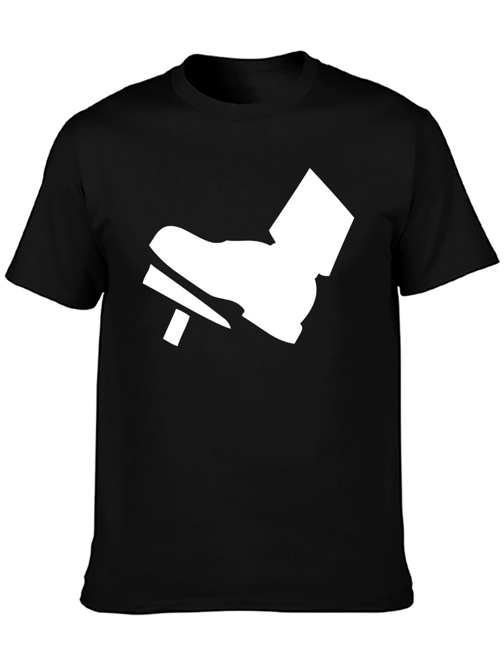 Black T-Shirt with White Foot Pedal Design