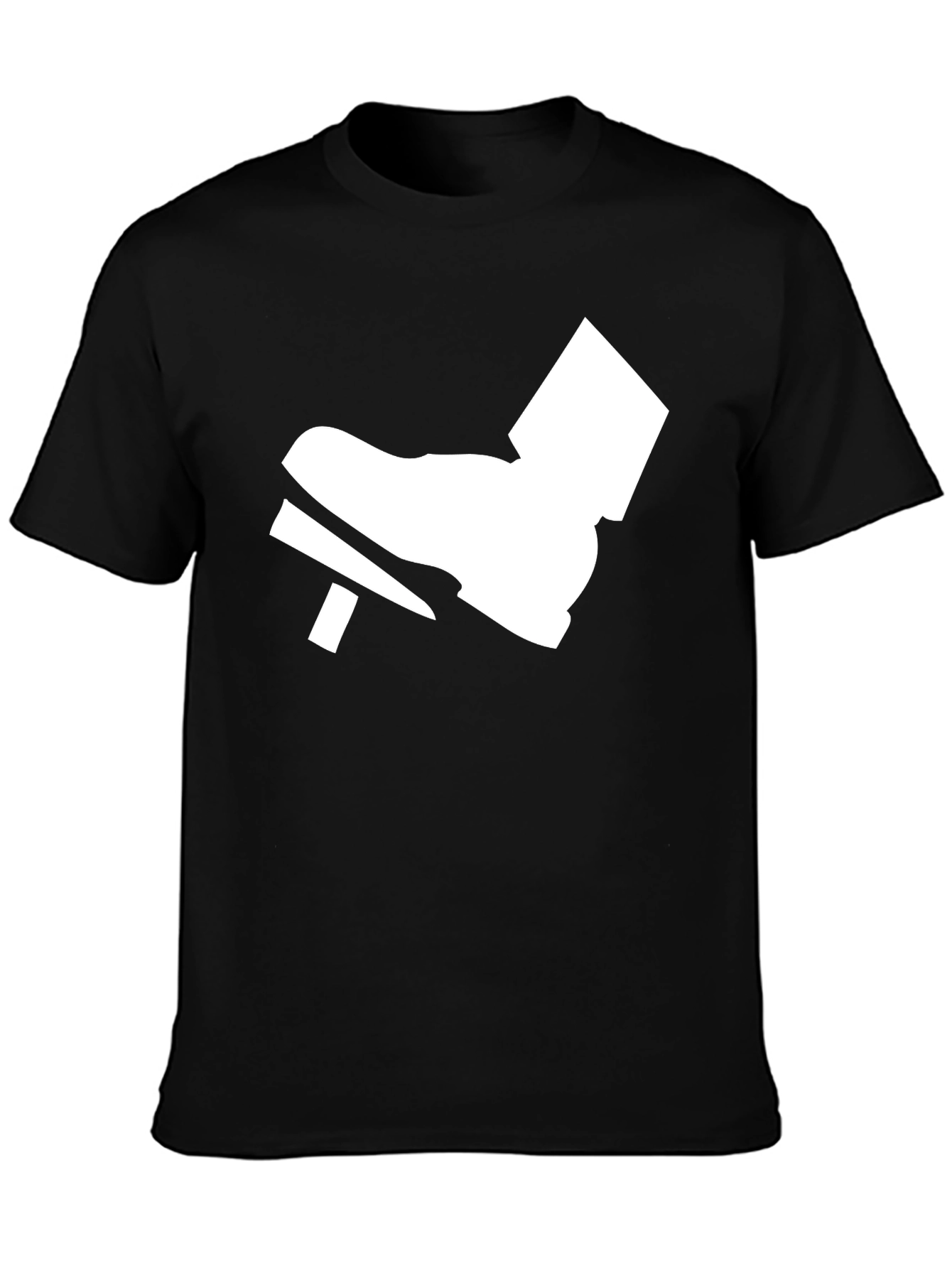 Black T-Shirt with White Foot Pedal Design
