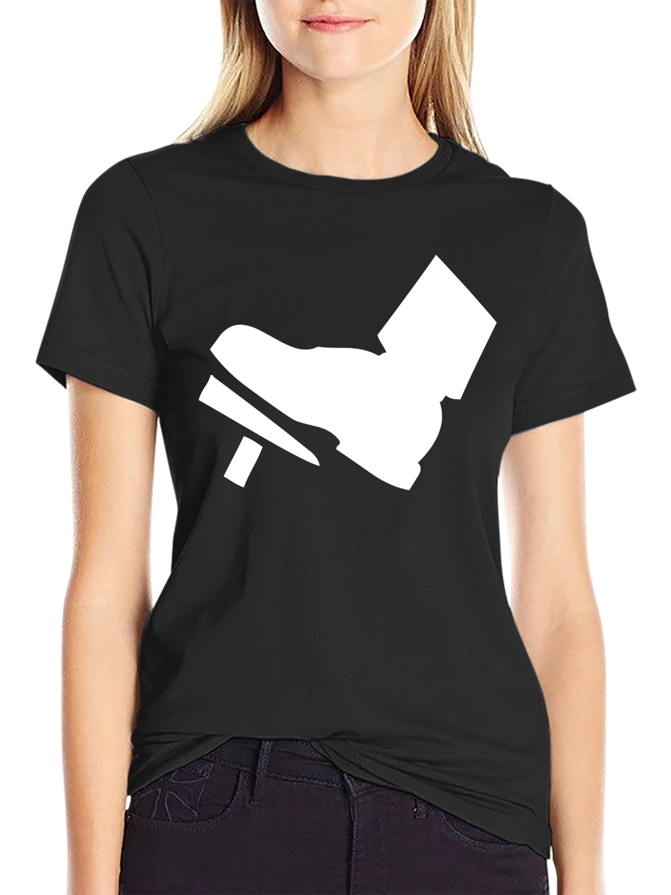 Black T-Shirt with White Foot Pedal Design