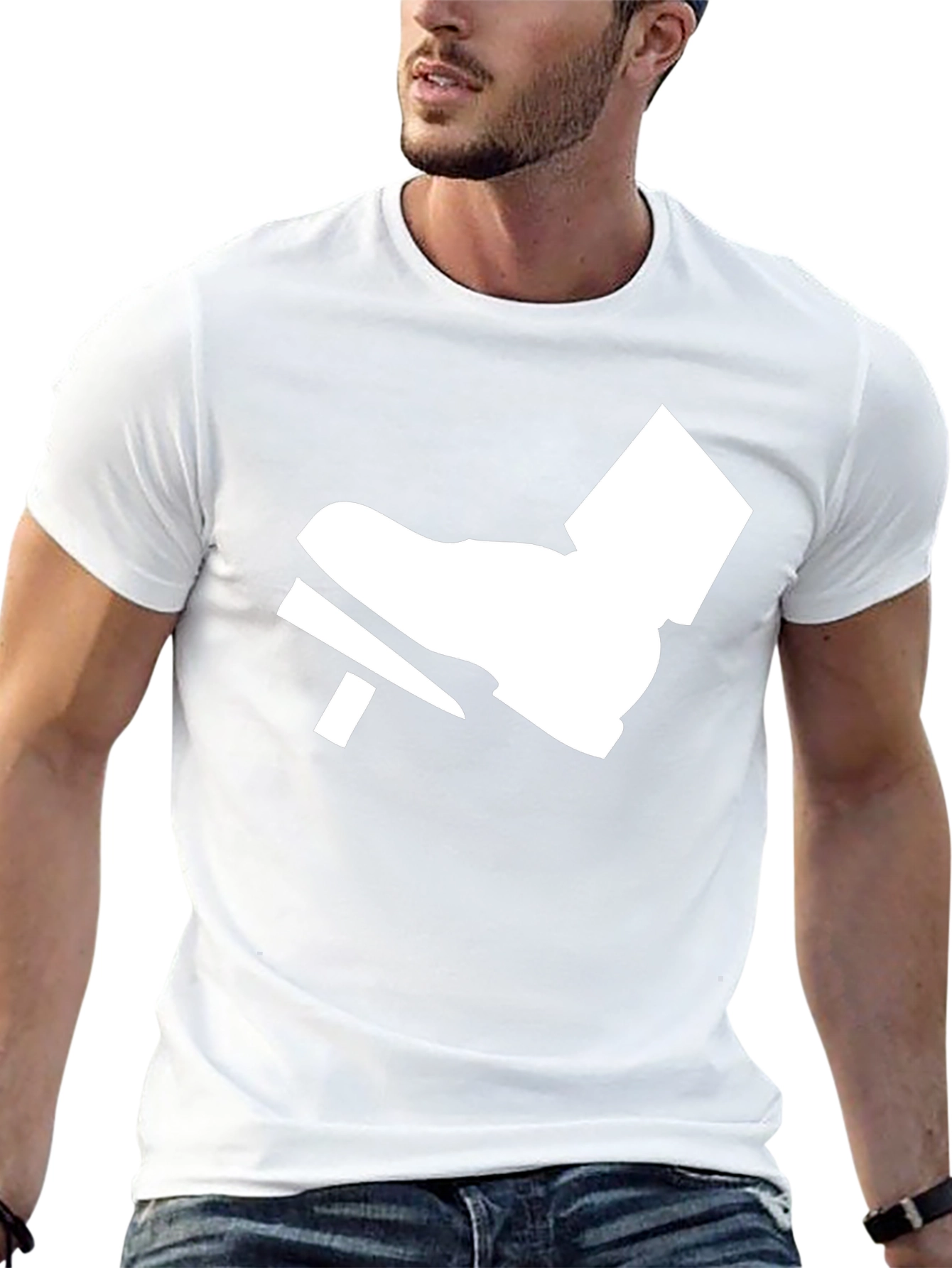 Black T-Shirt with White Foot Pedal Design