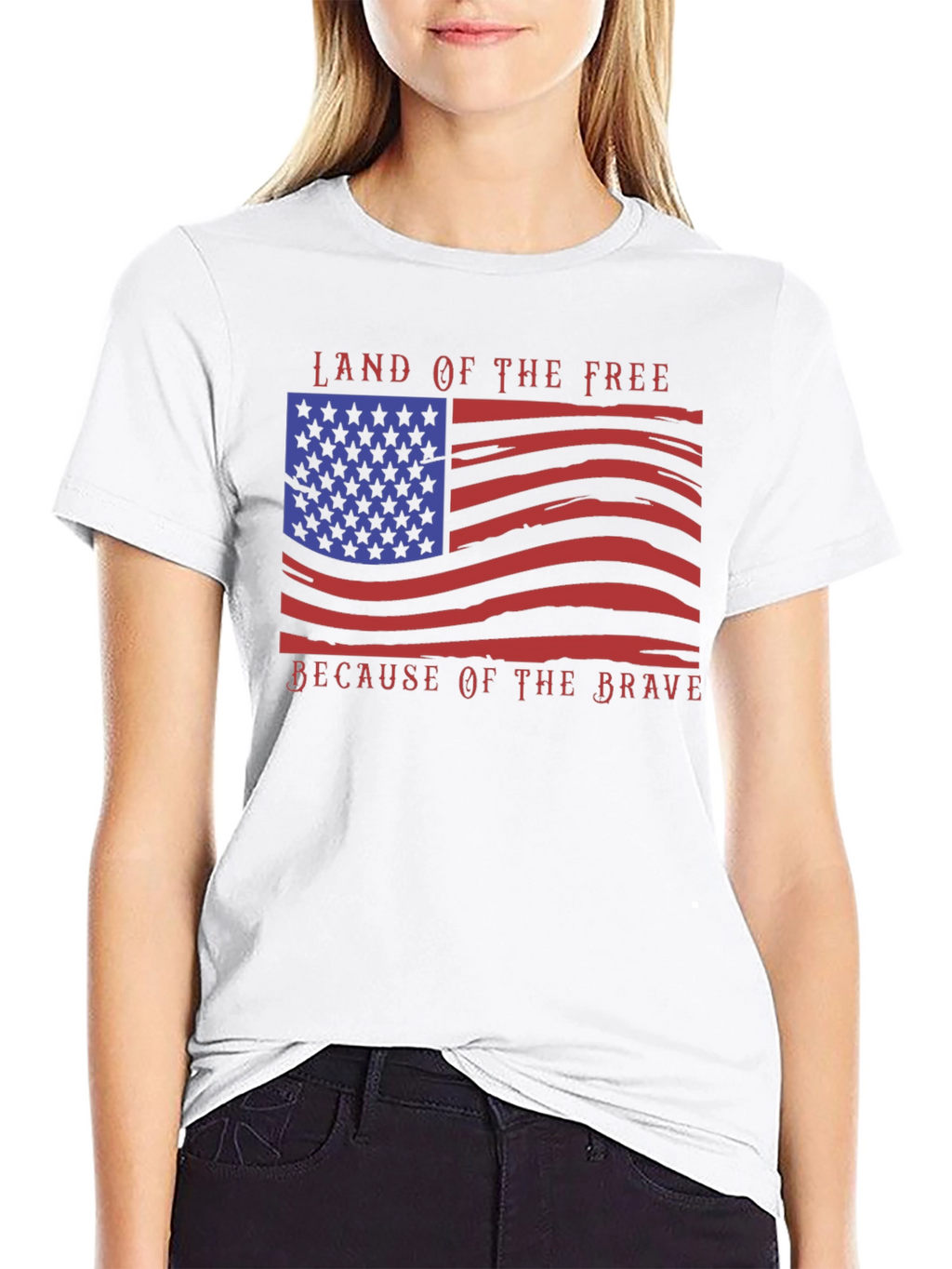 American Flag T-Shirt: Land of the Free Brave Design
