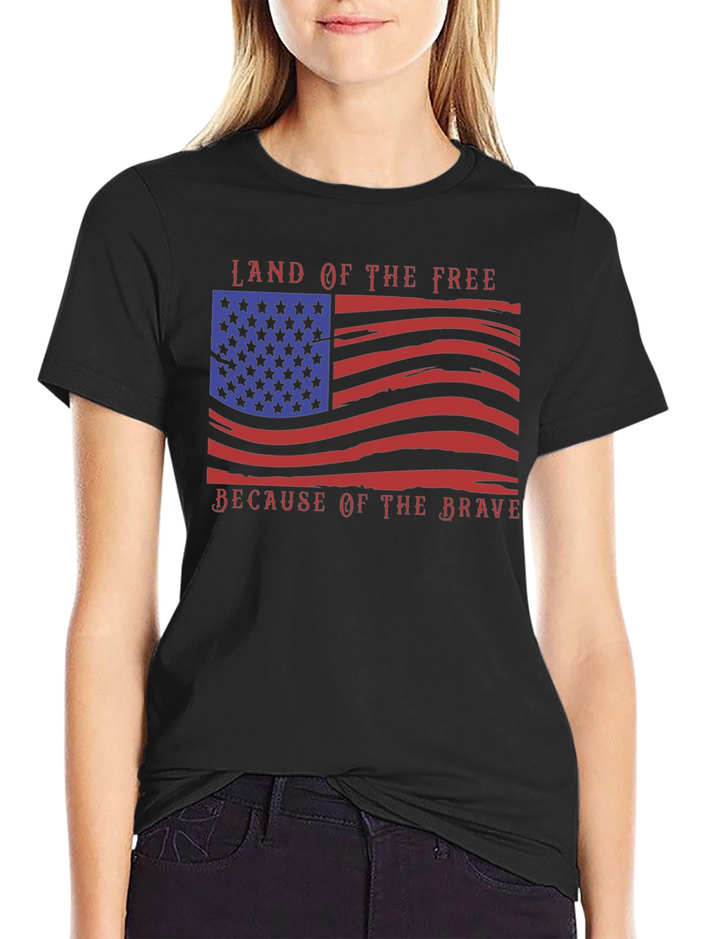 American Flag T-Shirt: Land of the Free Brave Design