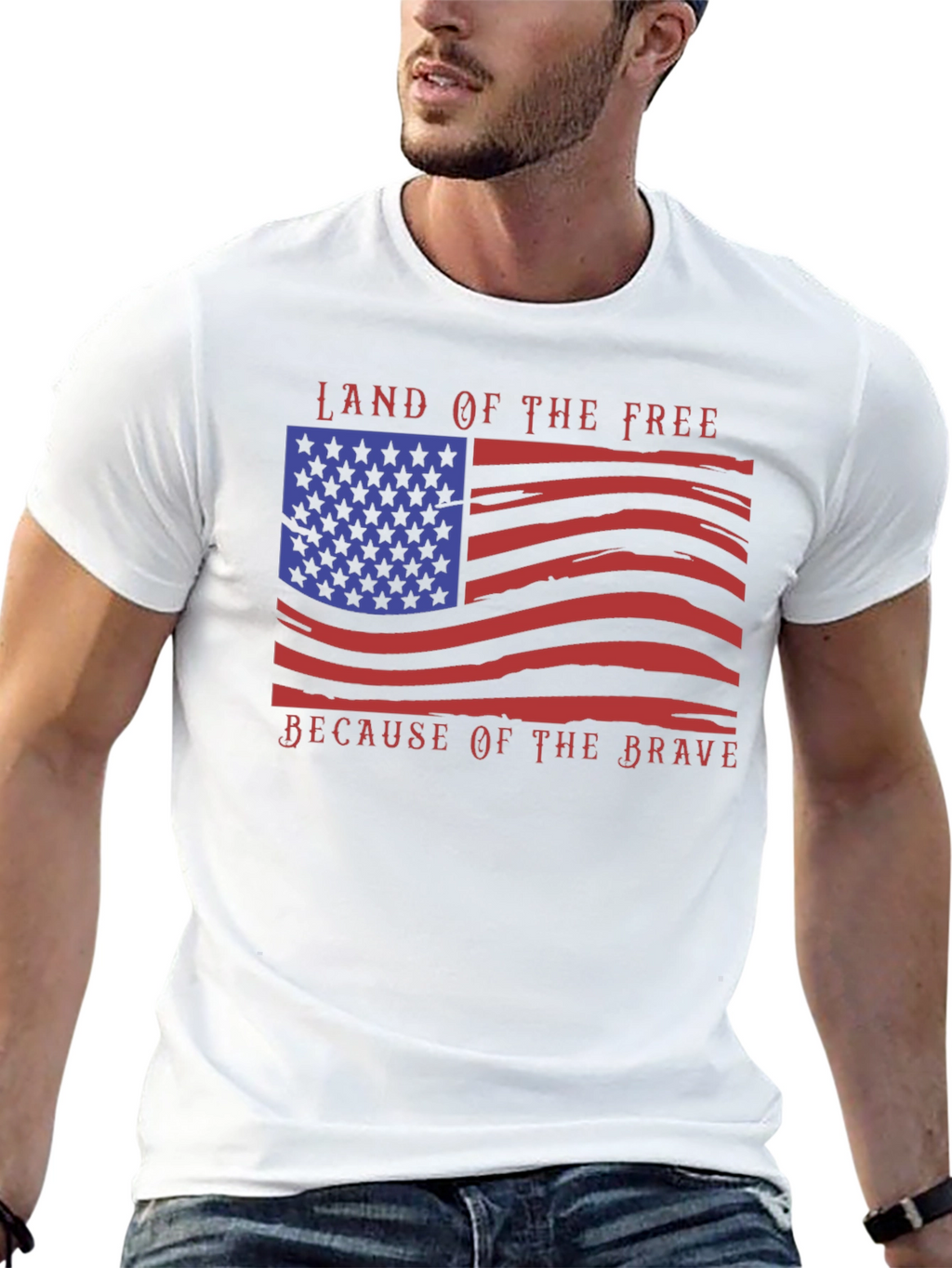 American Flag T-Shirt: Land of the Free Brave Design