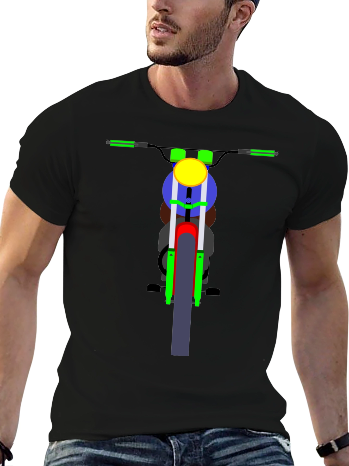 Motorcycle Graphic T-Shirt - Black
