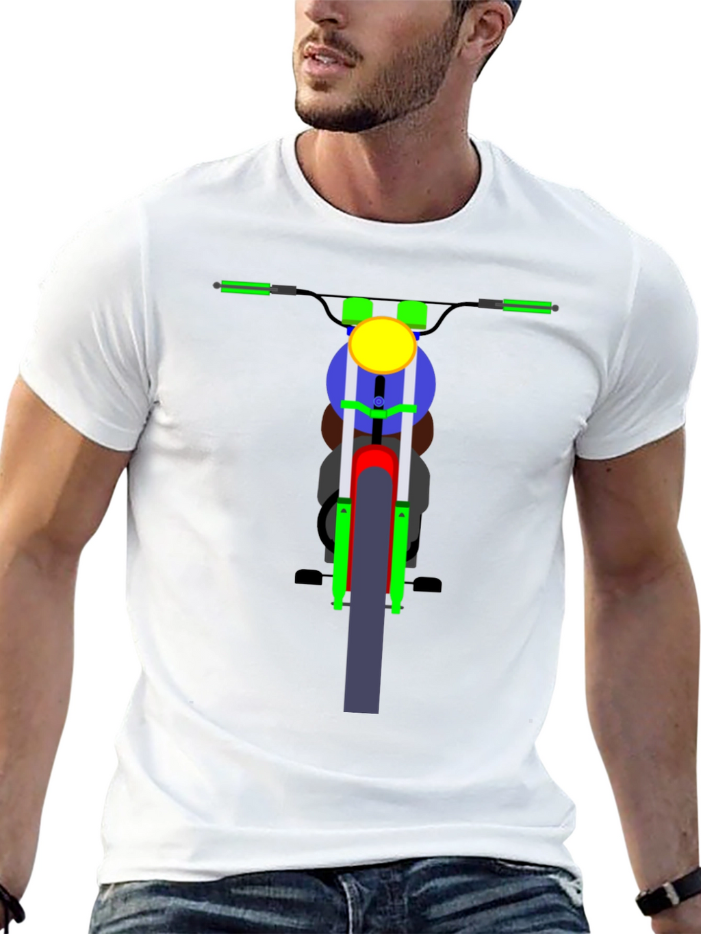 Motorcycle Graphic T-Shirt - Black