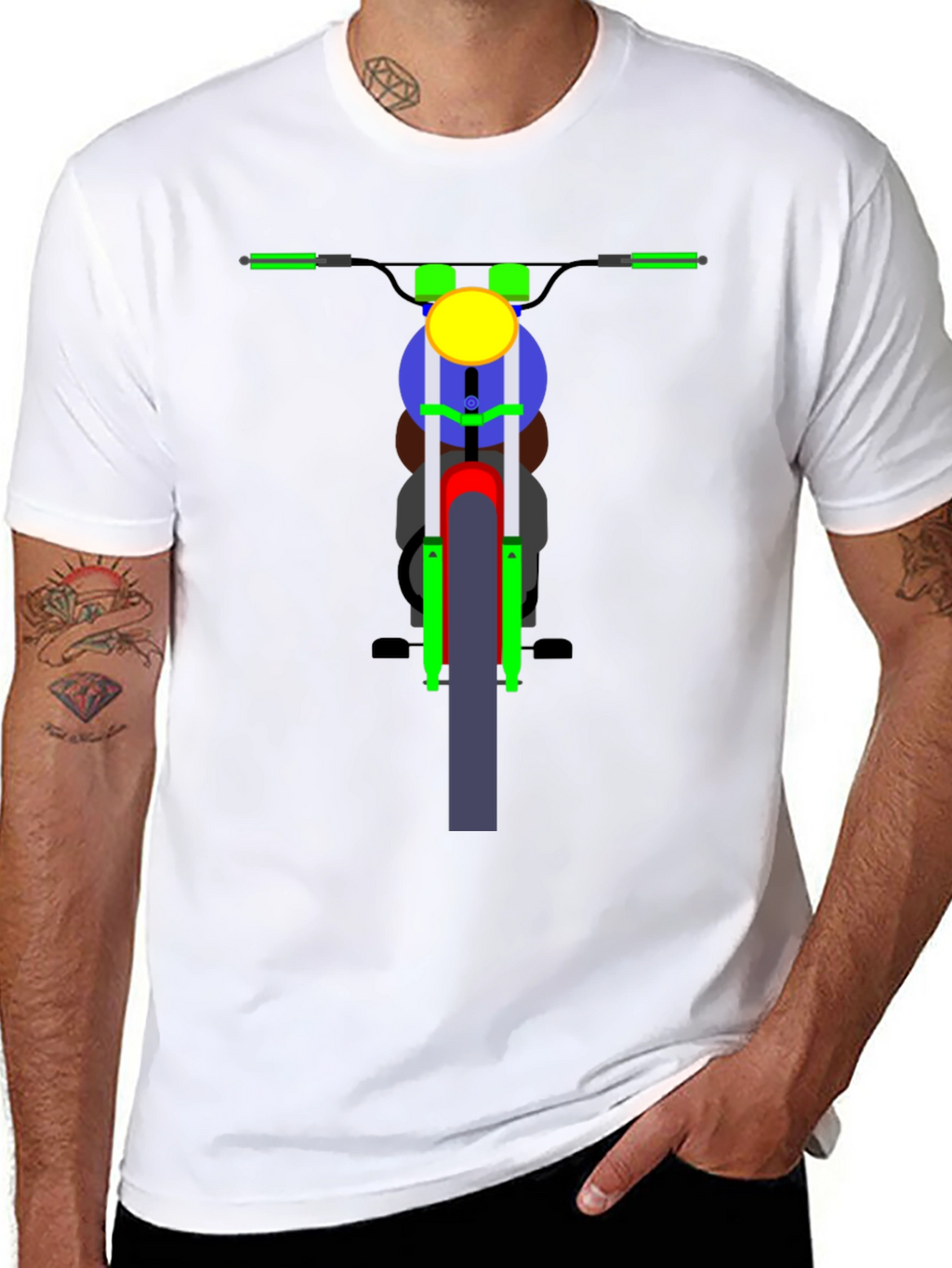Motorcycle Graphic T-Shirt - Black