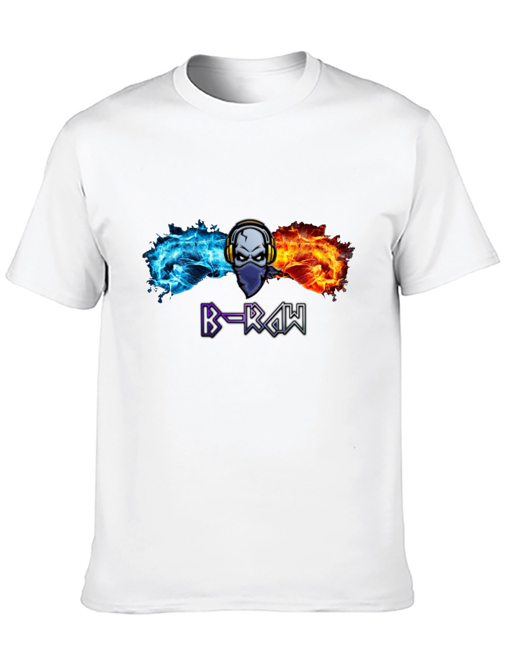B-RAW Graphic T-Shirt - Skull Headphones Tee