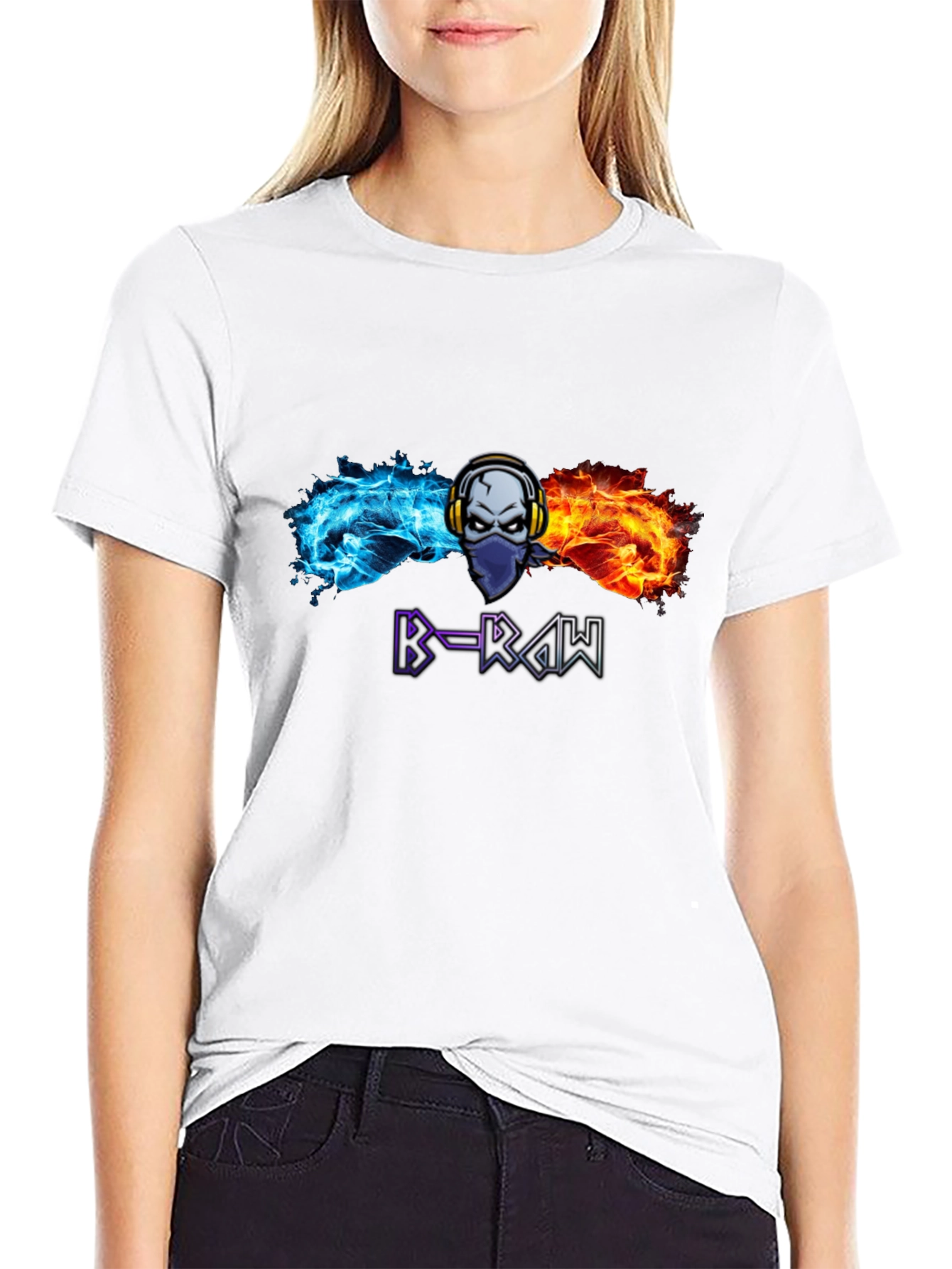 B-RAW Graphic T-Shirt - Skull Headphones Tee