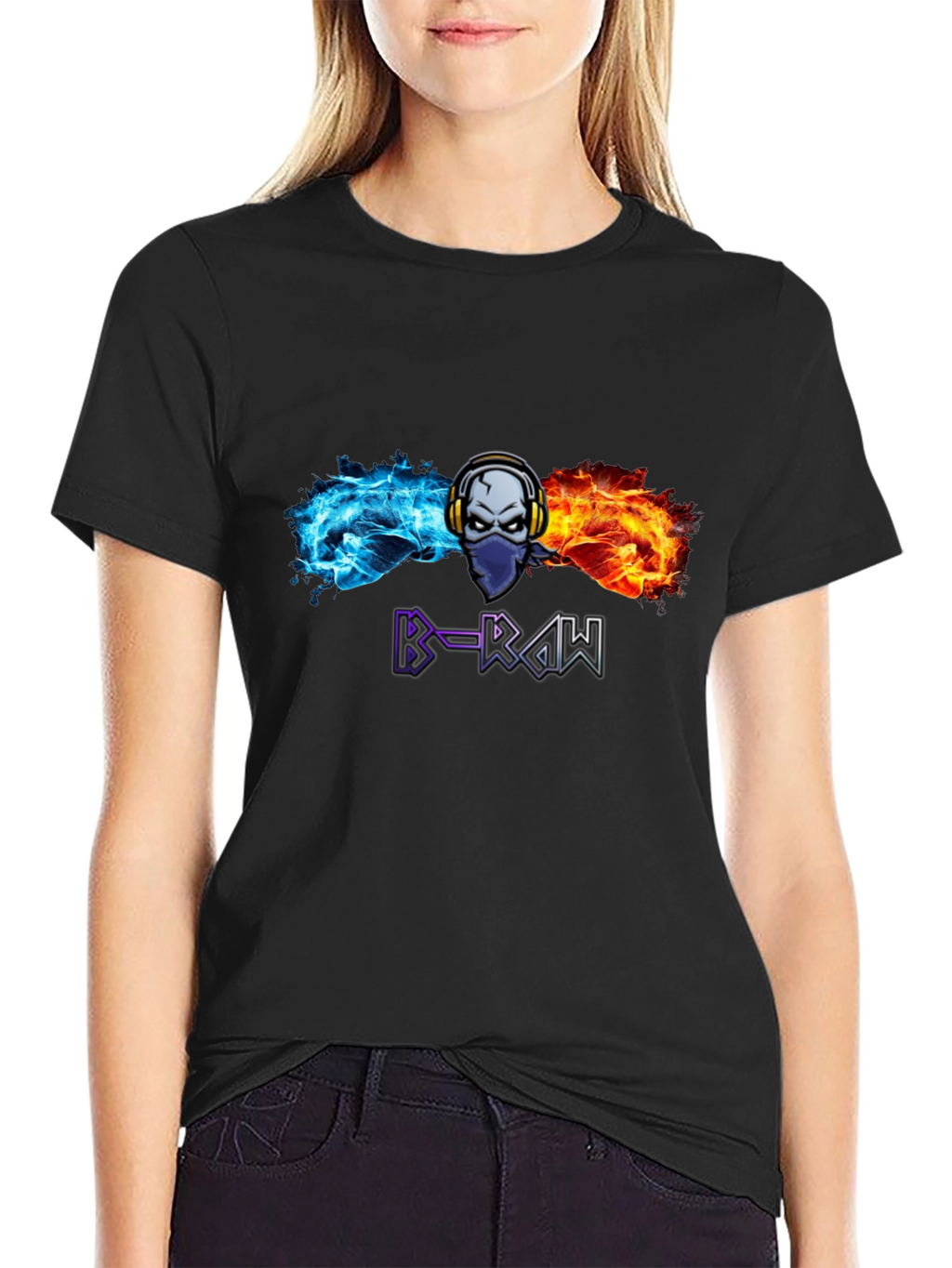 B-RAW Graphic T-Shirt - Skull Headphones Tee