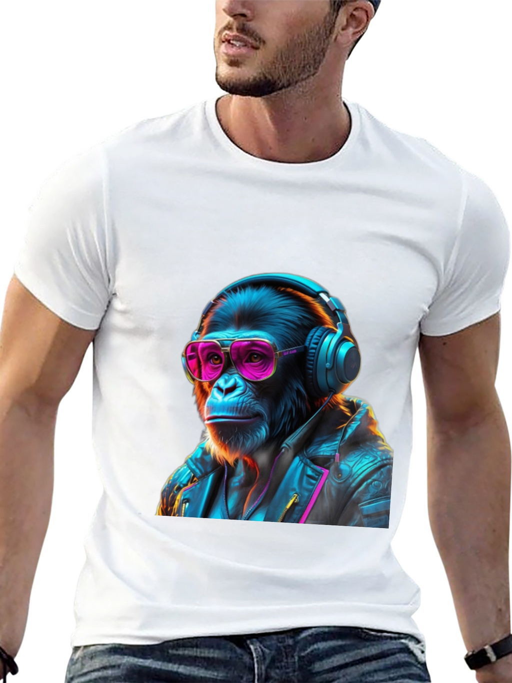 Retro Monkey DJ Graphic Tee