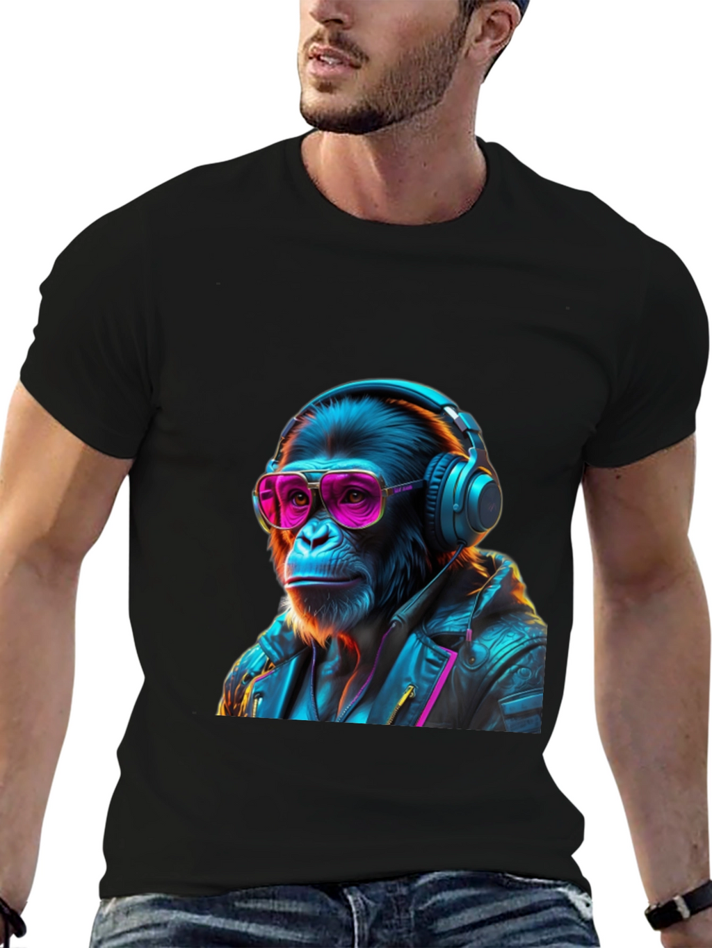 Retro Monkey DJ Graphic Tee