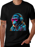 Retro Monkey DJ Graphic Tee