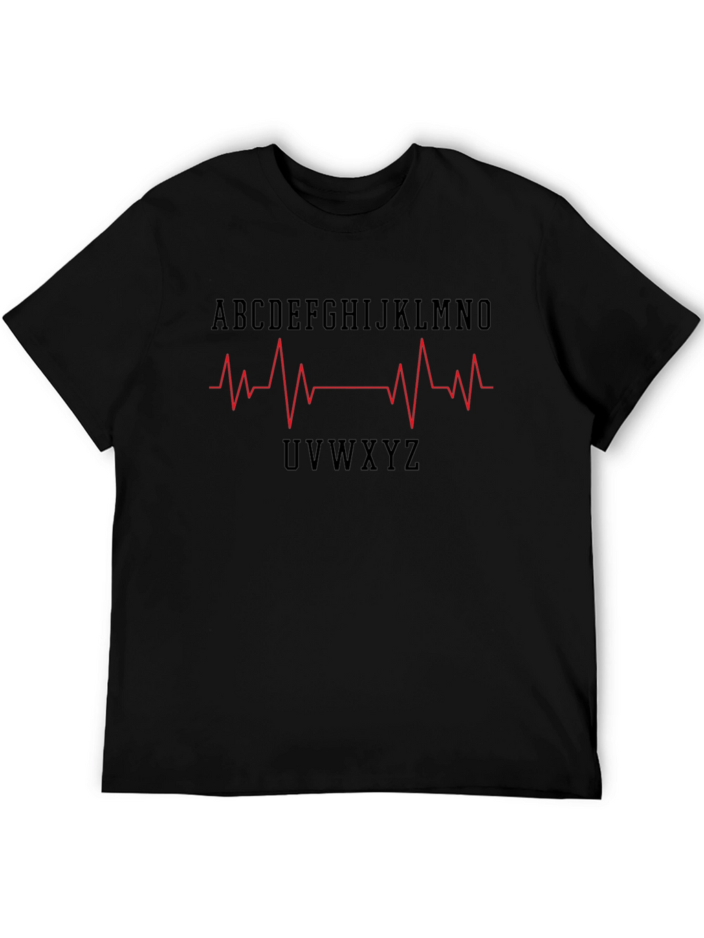 Alphabet Heartbeat Graphic Tee - Stylish Mens T-Shirt