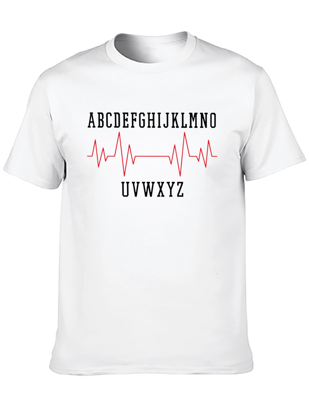 Alphabet Heartbeat Graphic Tee - Stylish Mens T-Shirt