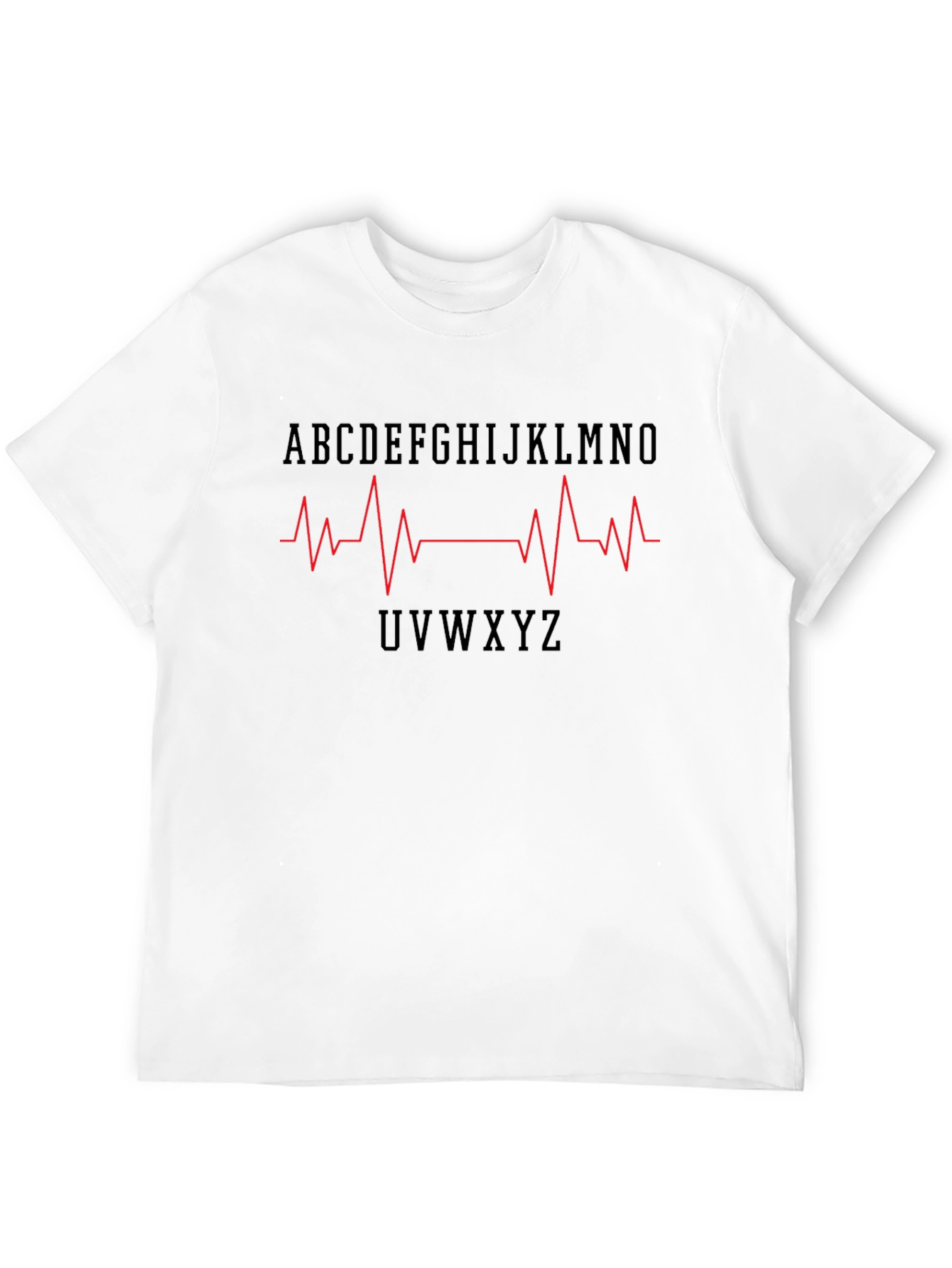 Alphabet Heartbeat Graphic Tee - Stylish Mens T-Shirt