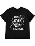 This Girl Runs on Jesus and Ballet Black T-Shirt
