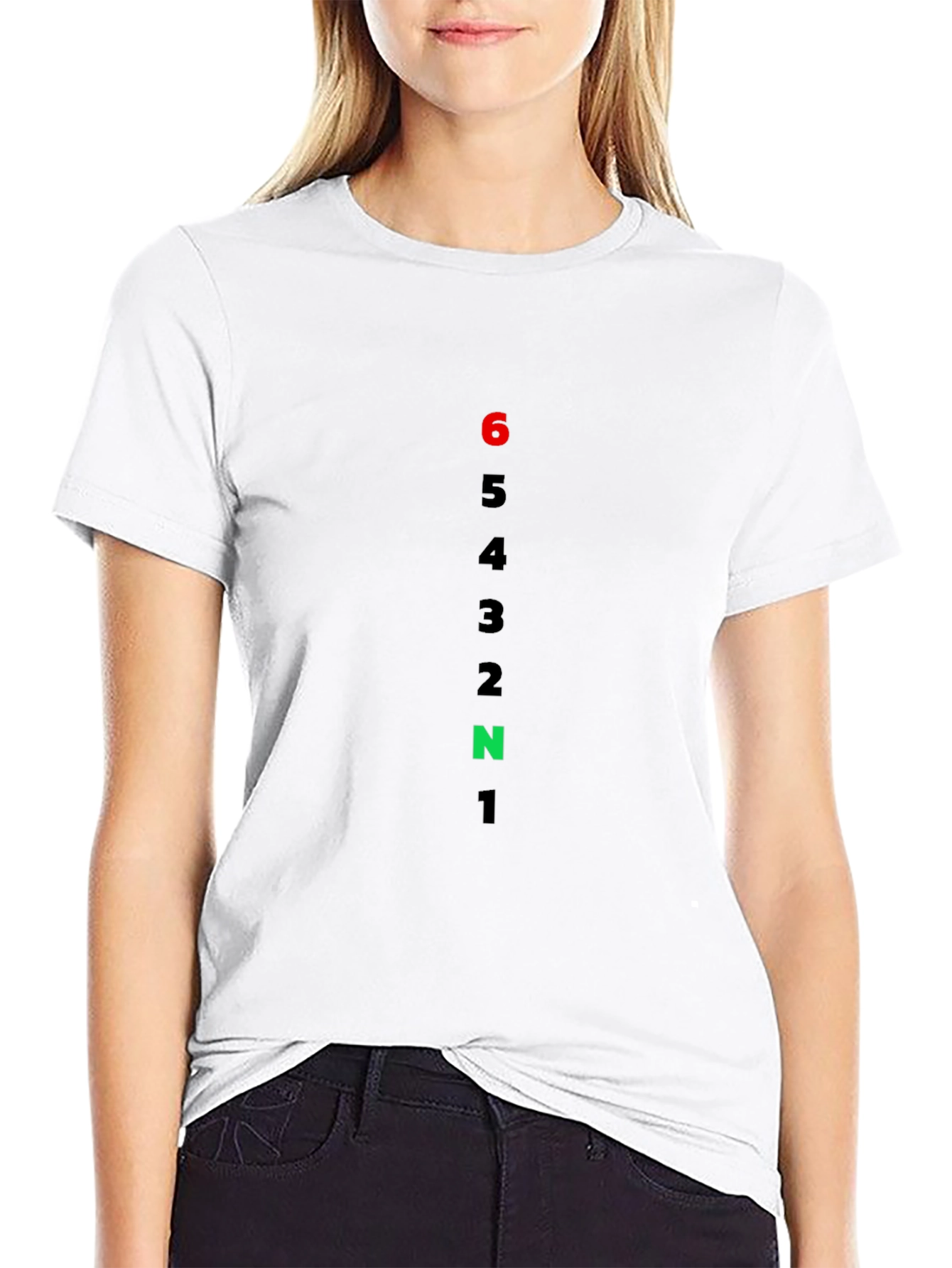 Motorcycle Gear Shift Pattern T-Shirt - Black